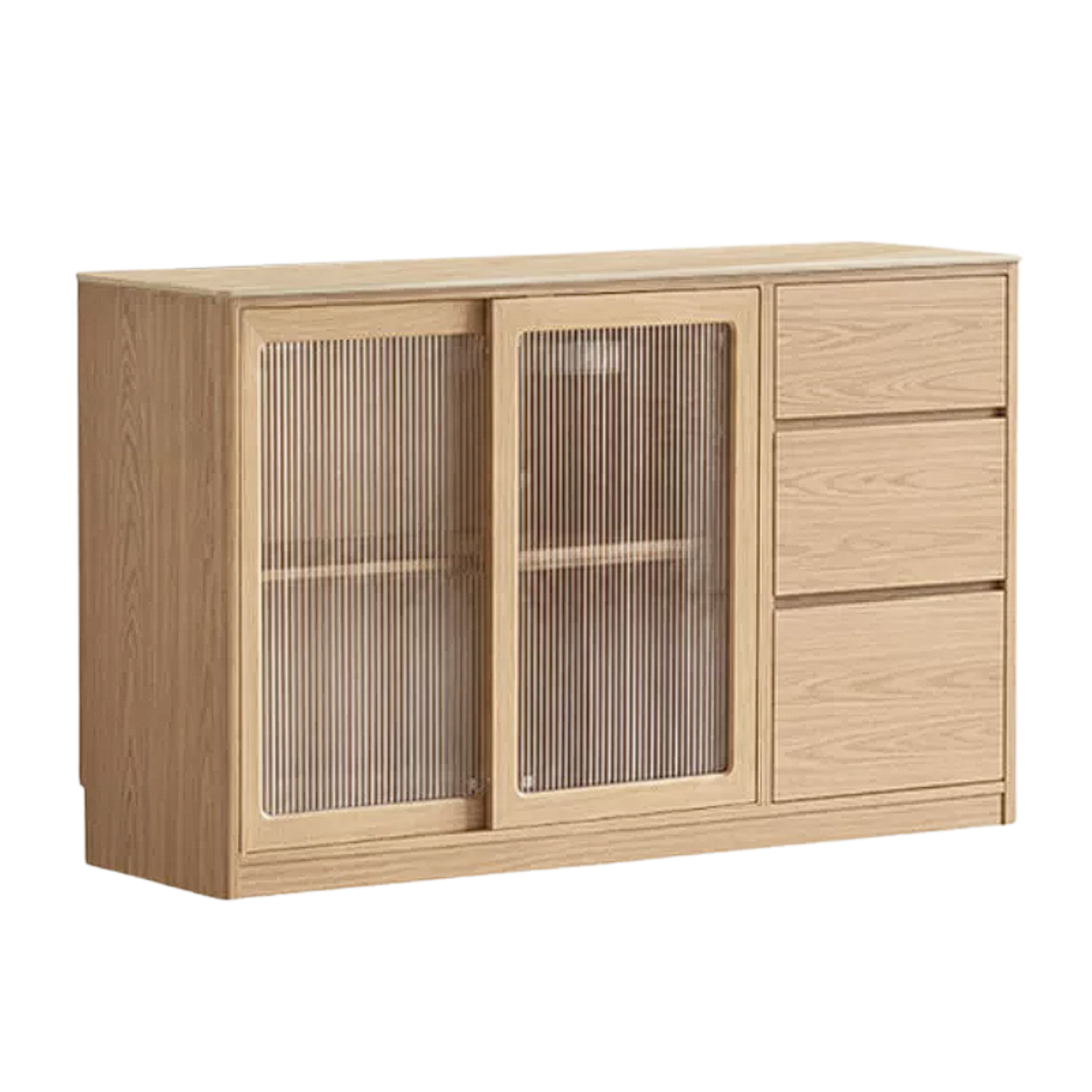 Ash Solid Wood White Wax Rock Plate Sideboard