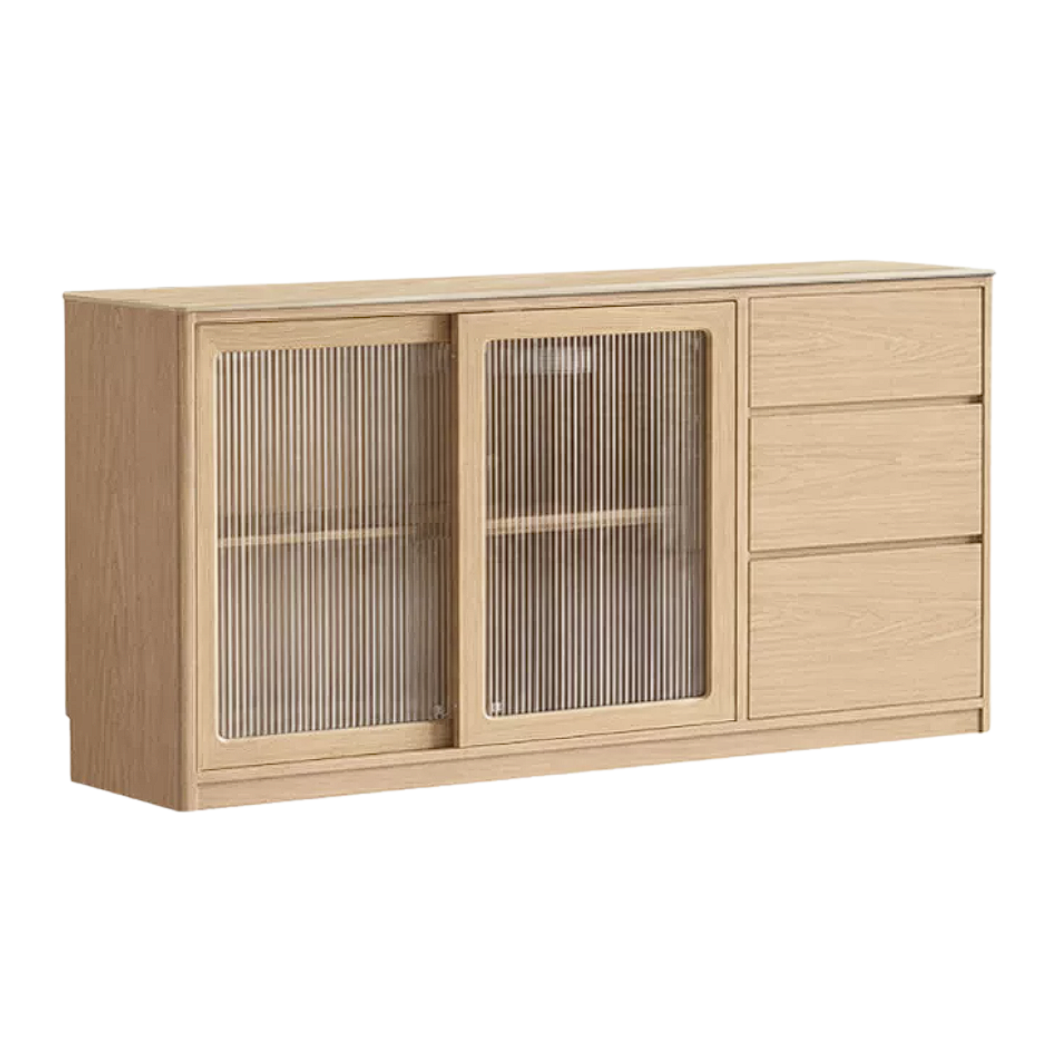 Ash Solid Wood White Wax Rock Plate Sideboard