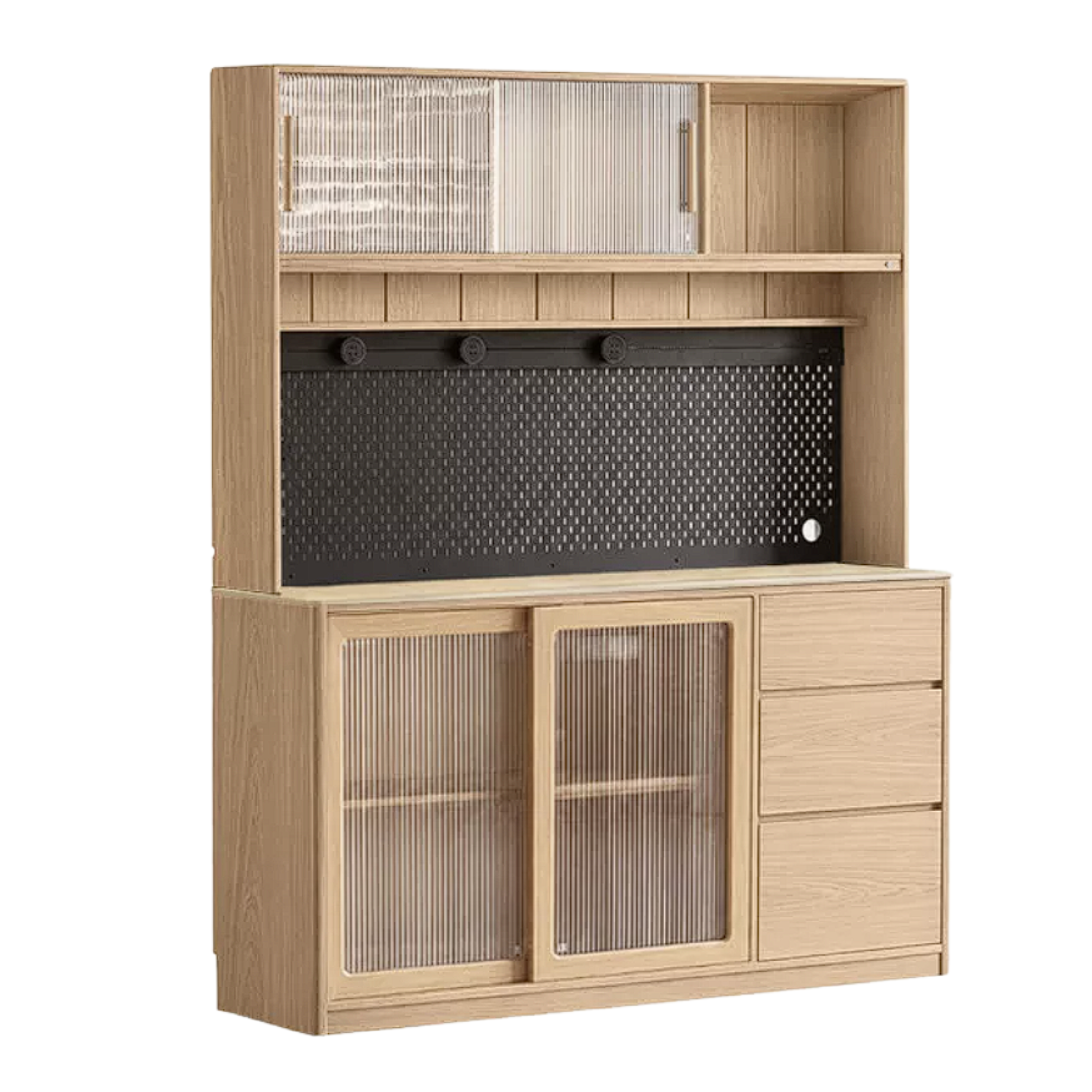 Ash Solid Wood White Wax Rock Plate Sideboard