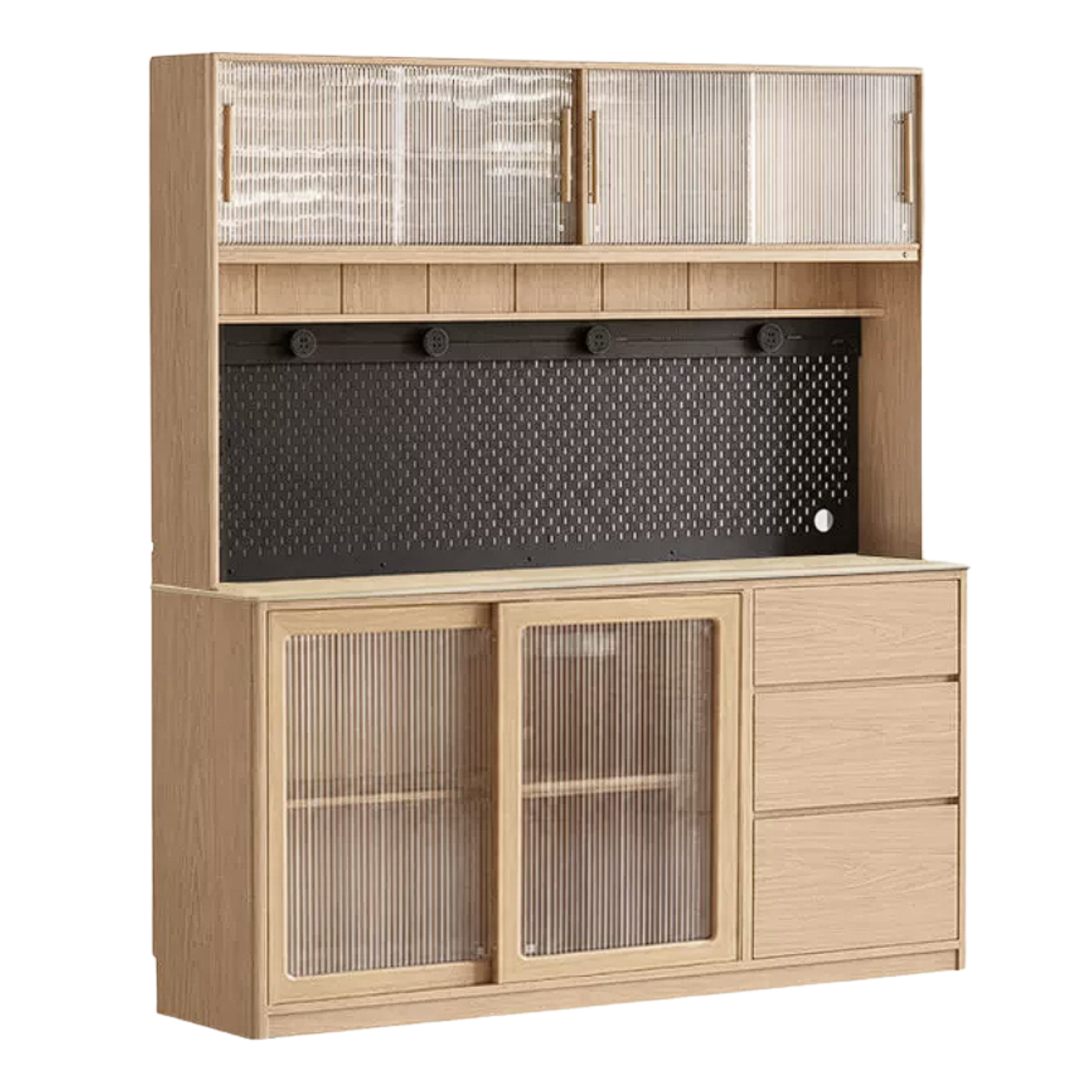 Ash Solid Wood White Wax Rock Plate Sideboard