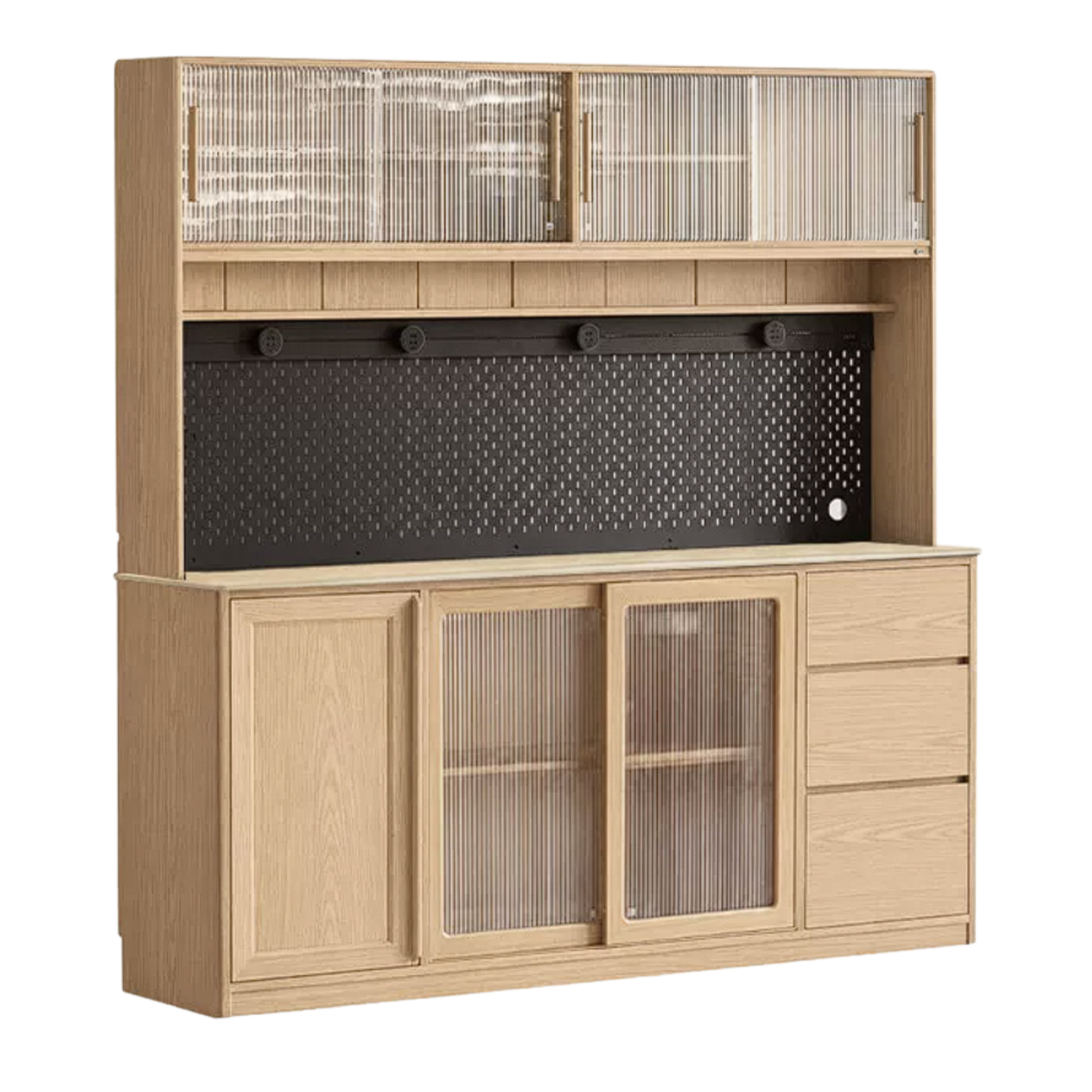 Ash Solid Wood White Wax Rock Plate Sideboard