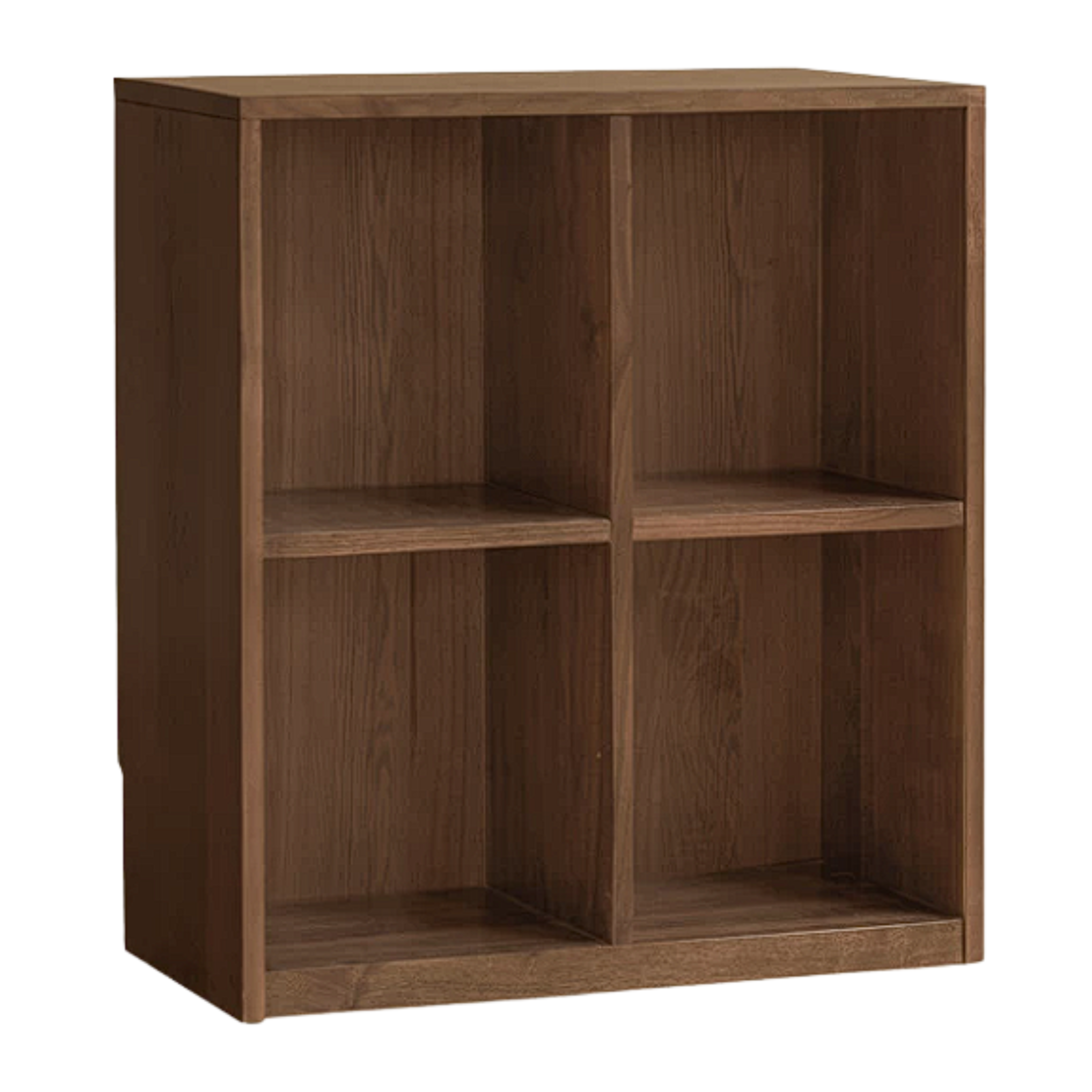 Black Walnut, Oak Solid Wood Low Bookcase, Modern Modular Storage Shelf Cabinet
