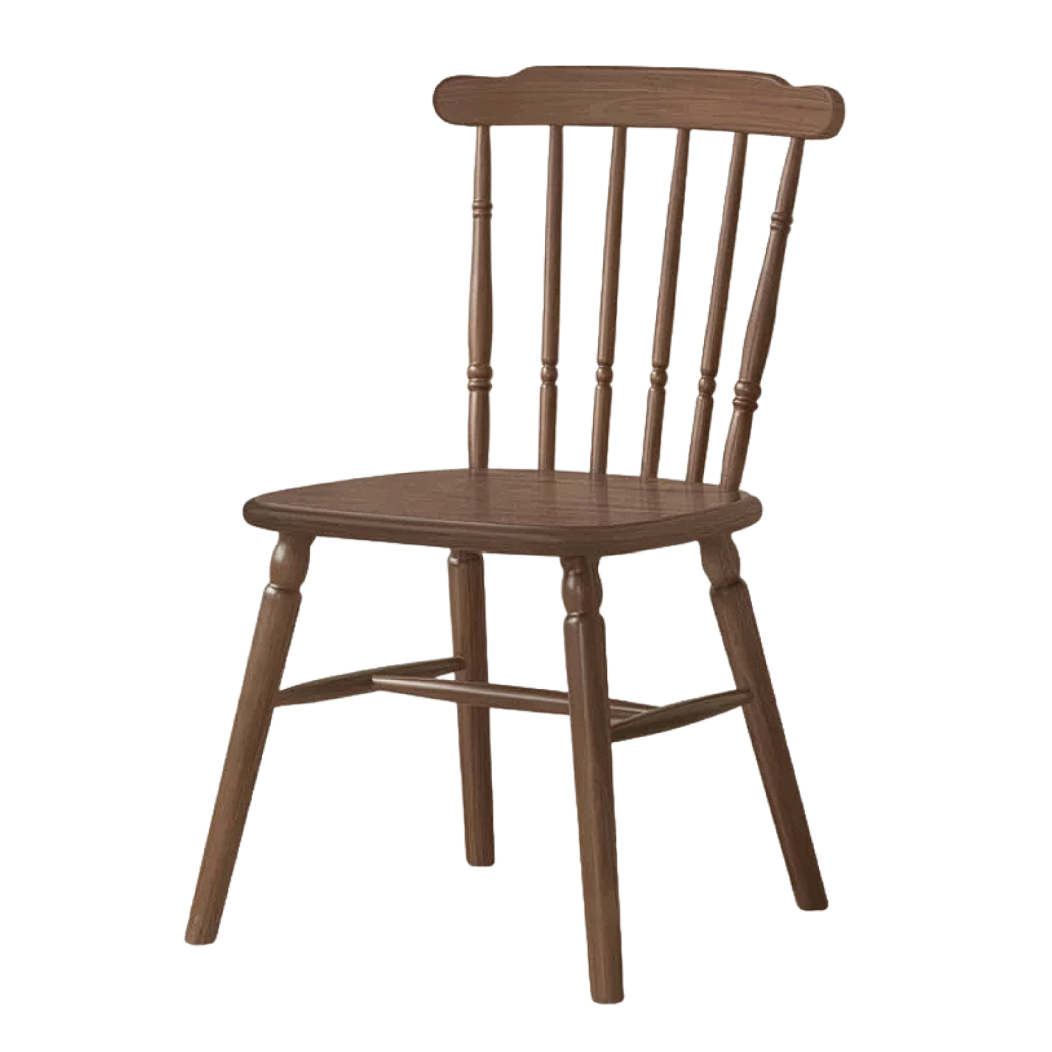 Set 4 pcs Black Walnut, Beech Golden Sandalwood, Windsor Spindle-Back Dining Chair