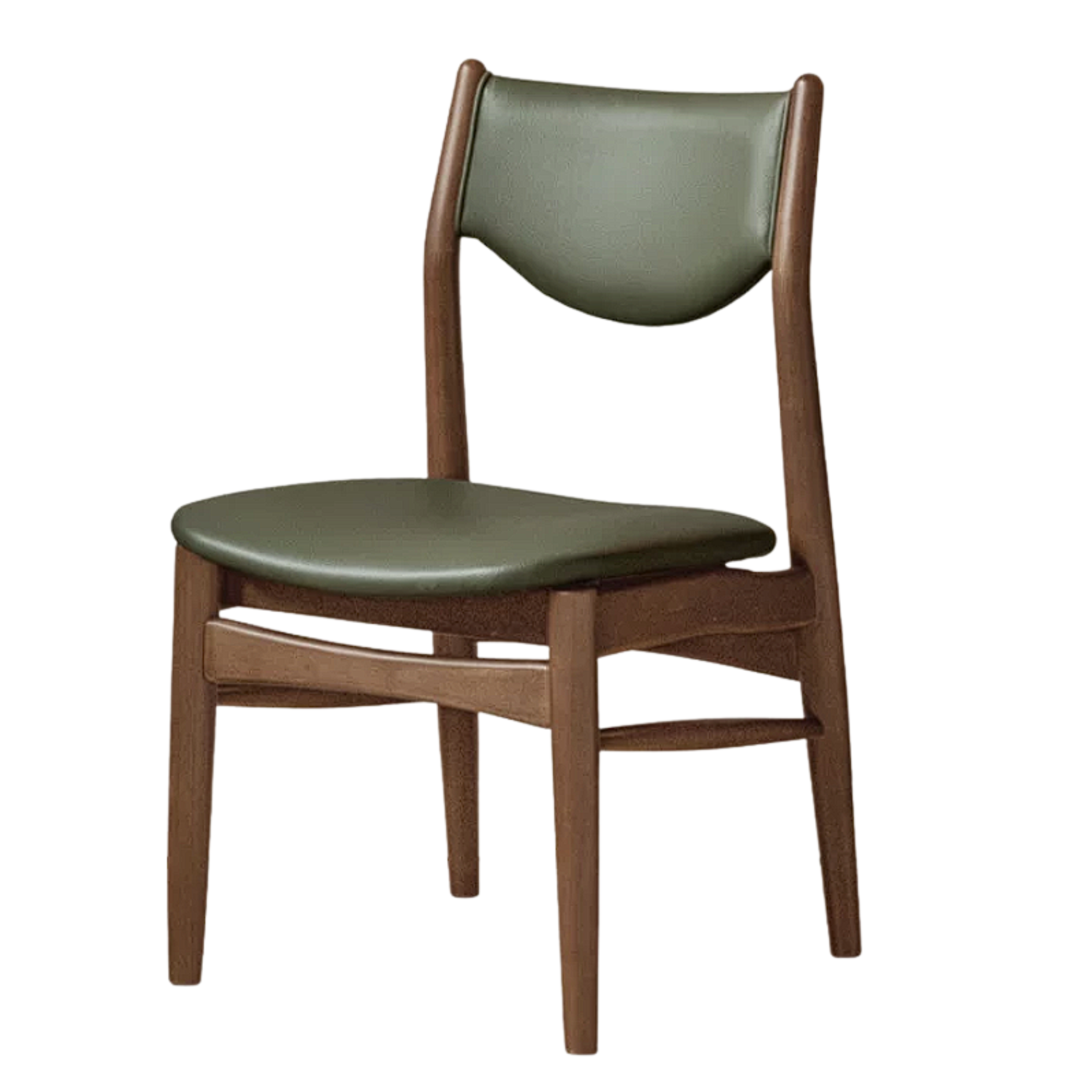 4 pcs - Golden Pearwood, Solid RubberWood Dining Chair with Curved Arc Back