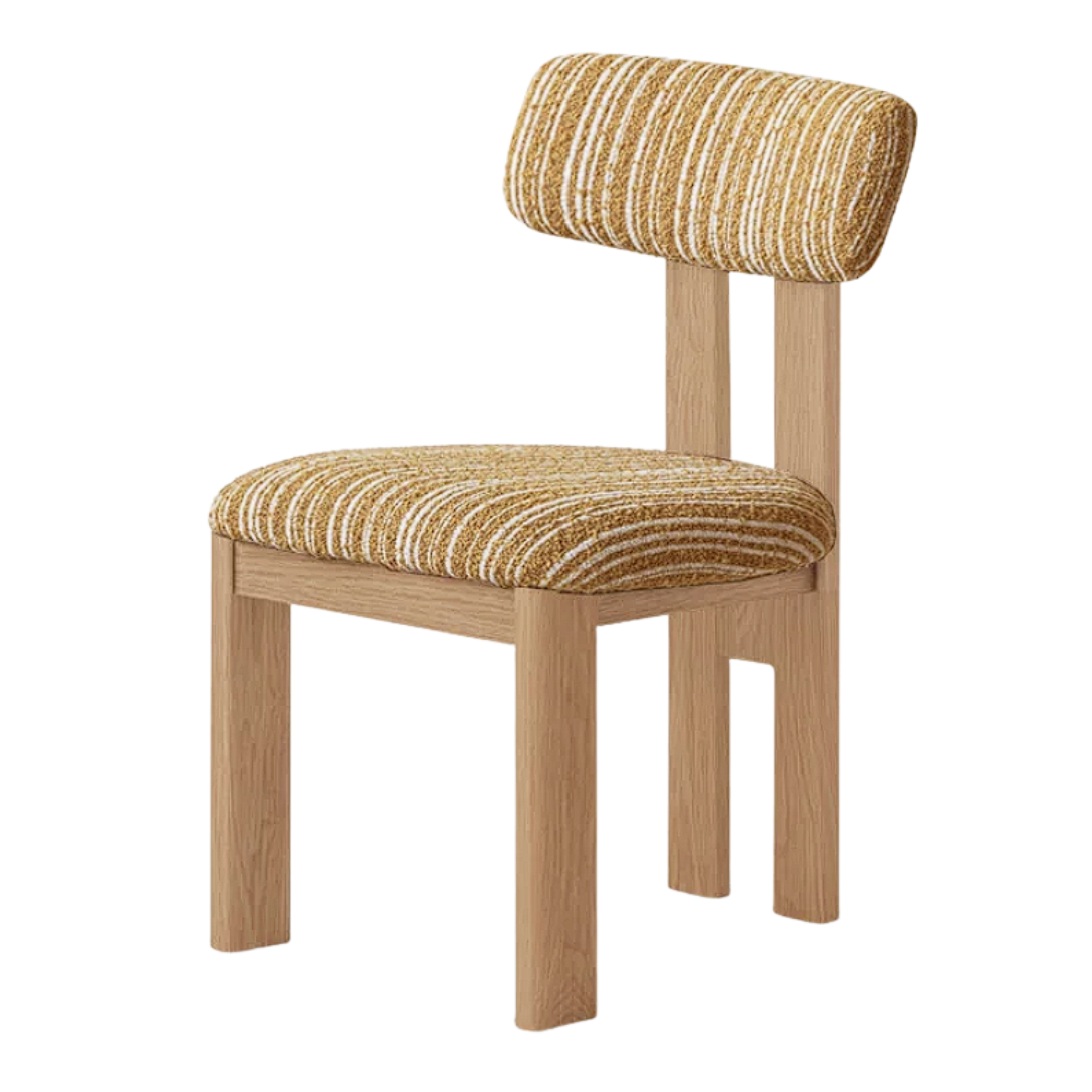 4 pcs -Oak, Black walnut solid wood Upholstered Dining Chair, Postmodern Retro