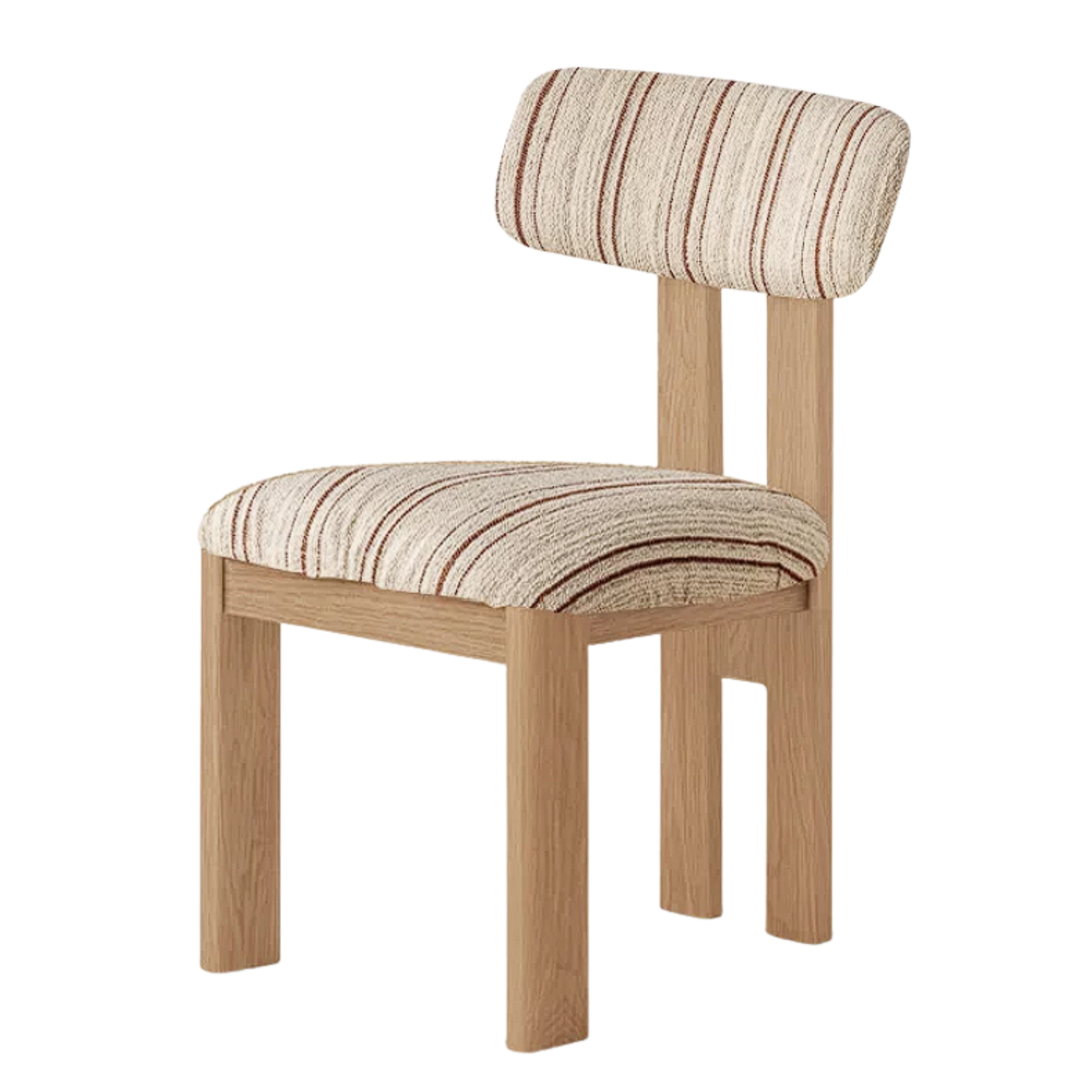 4 pcs -Oak, Black walnut solid wood Upholstered Dining Chair, Postmodern Retro