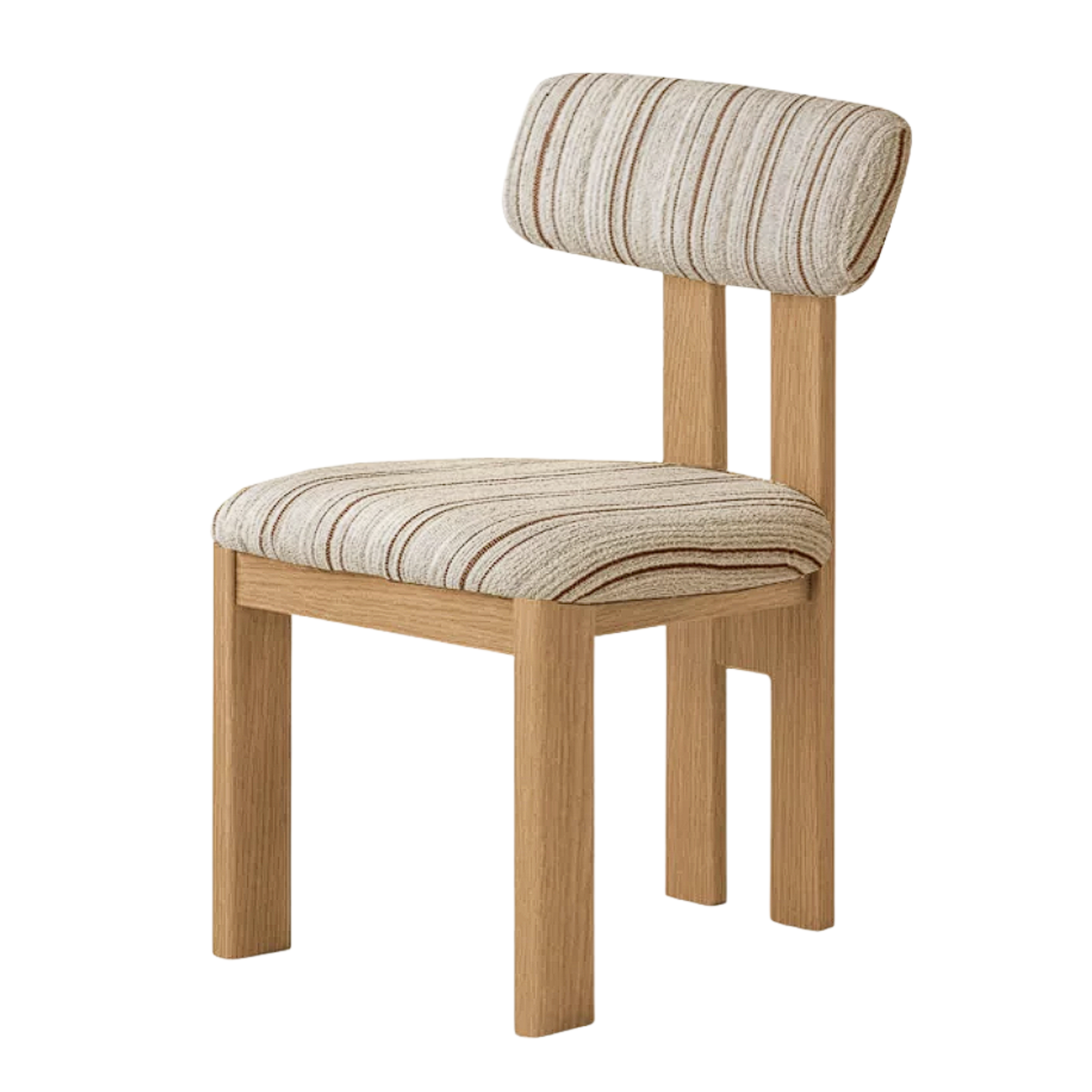 4 pcs -Oak, Black walnut solid wood Upholstered Dining Chair, Postmodern Retro