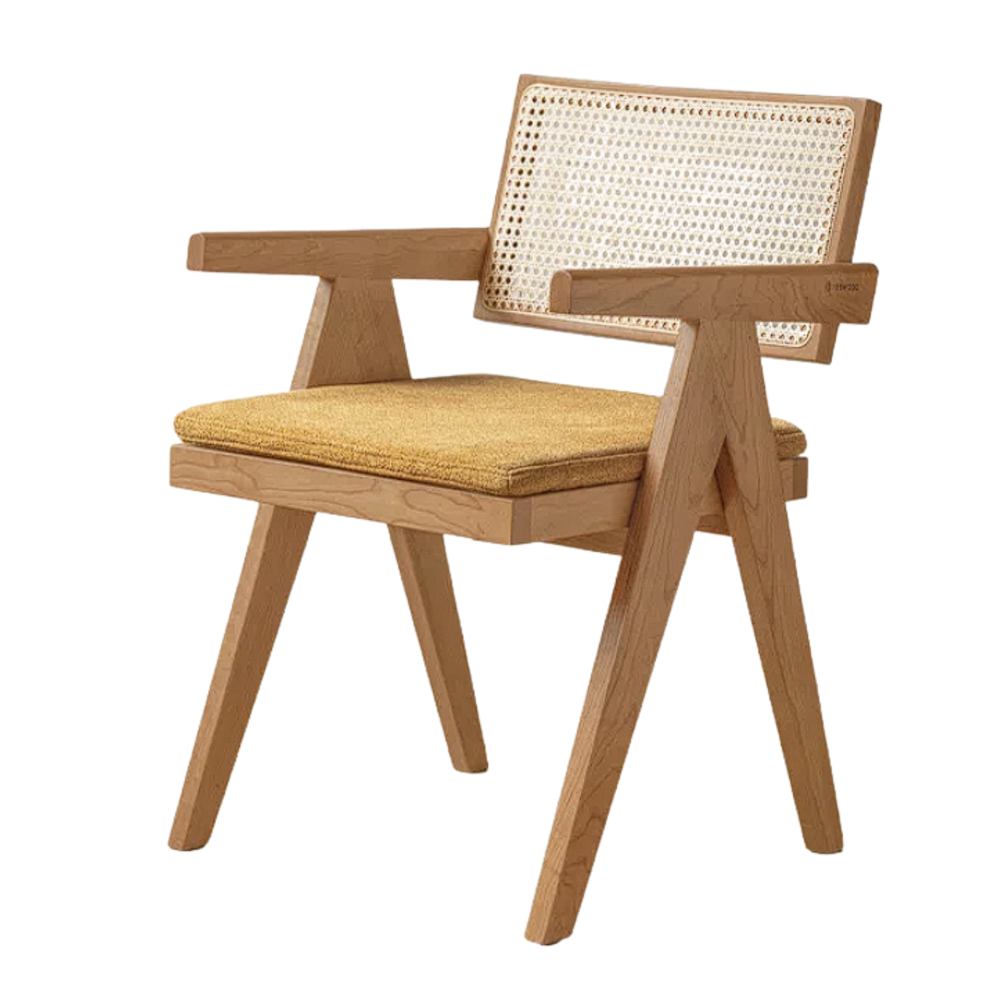 Black Walnut, Ash, Oak, Cherry Solid Wood Light Luxury Rattan Chair