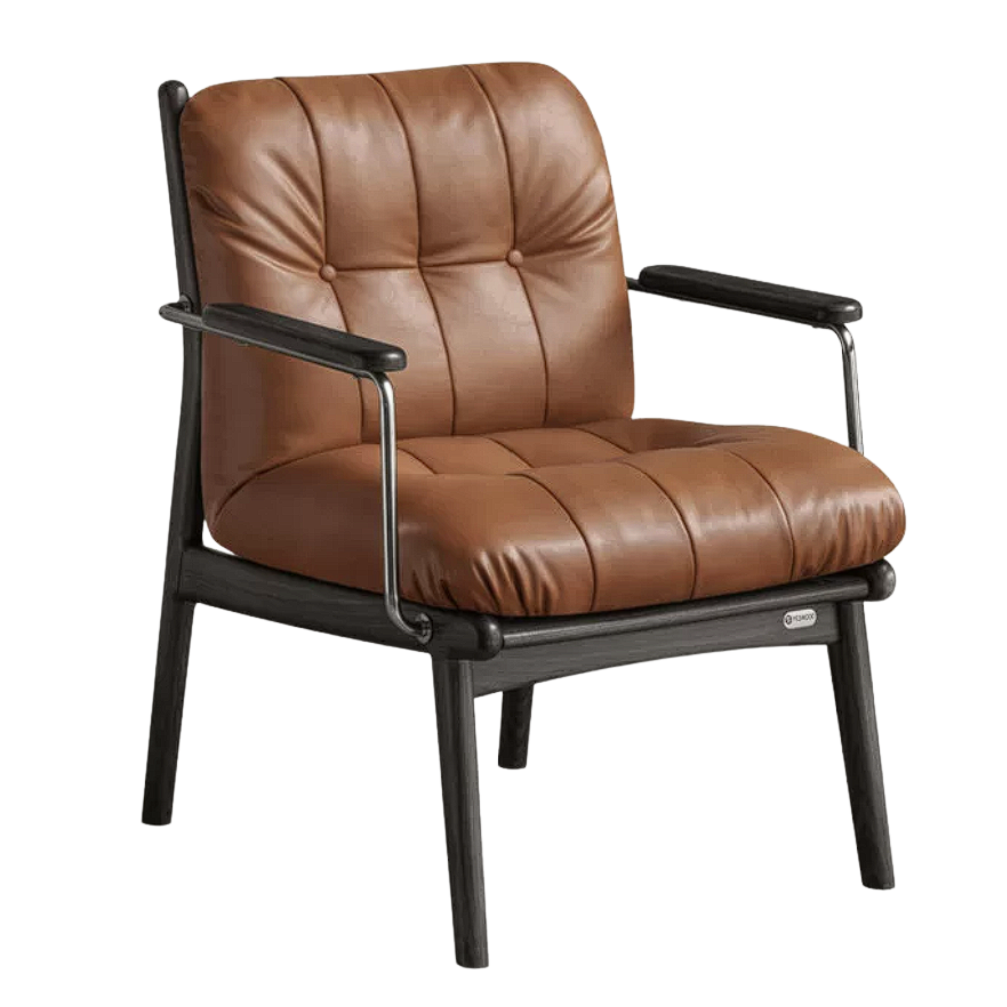 Black Walnut, Solid Rubberwood Medieval Style Leisure Chair