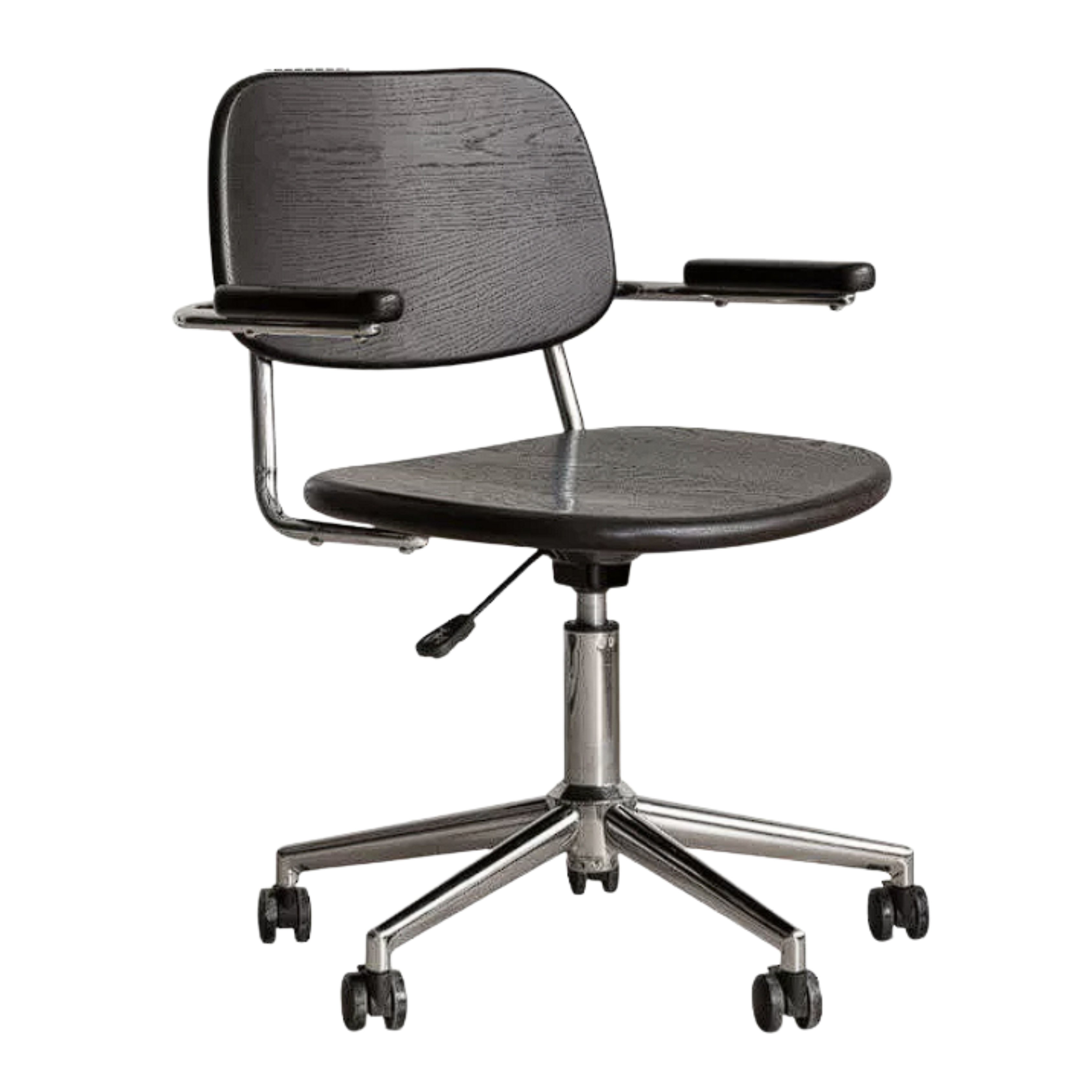 Beech Solid Wood Adjustable Office Chair, Bauhaus Style