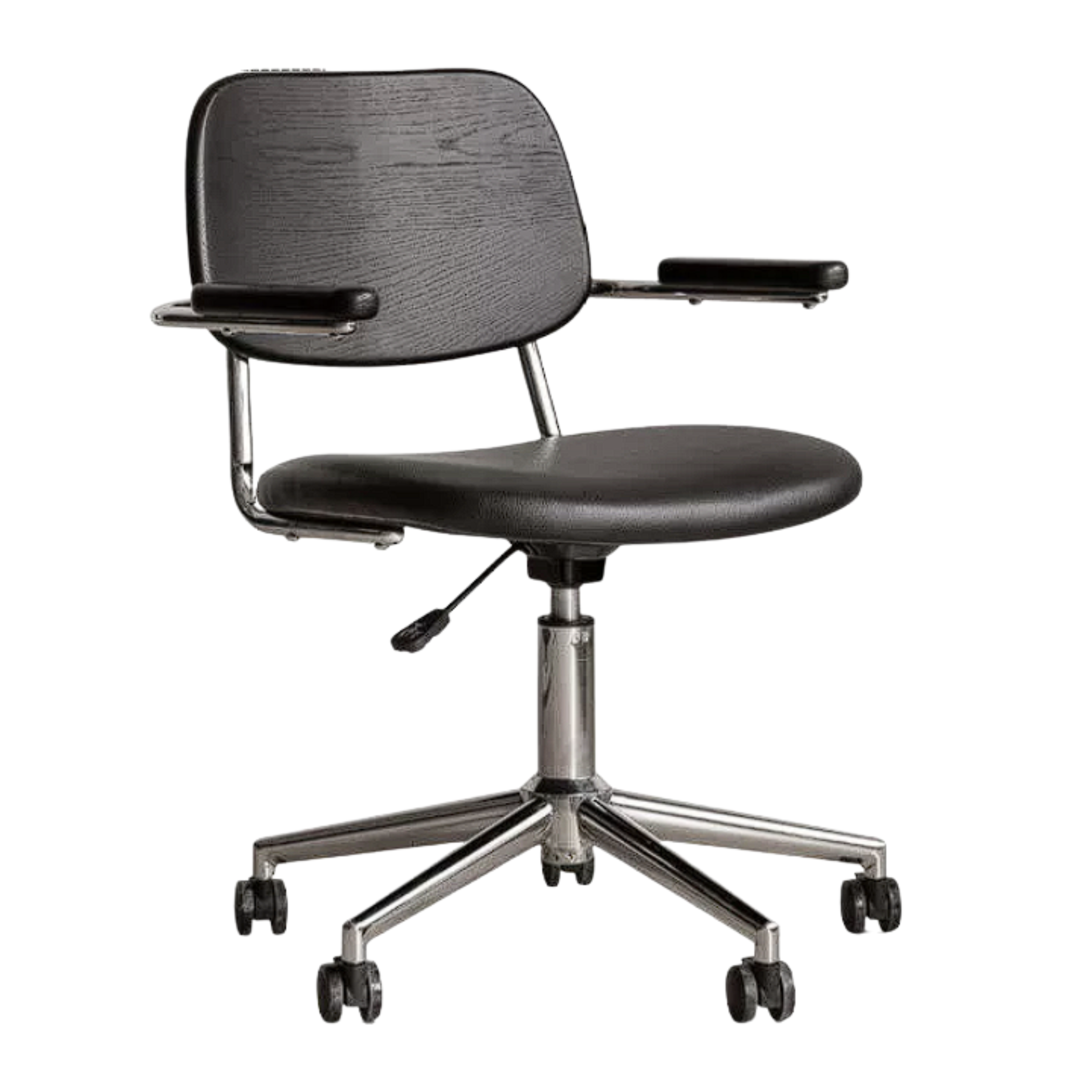 Beech Solid Wood Adjustable Office Chair, Bauhaus Style