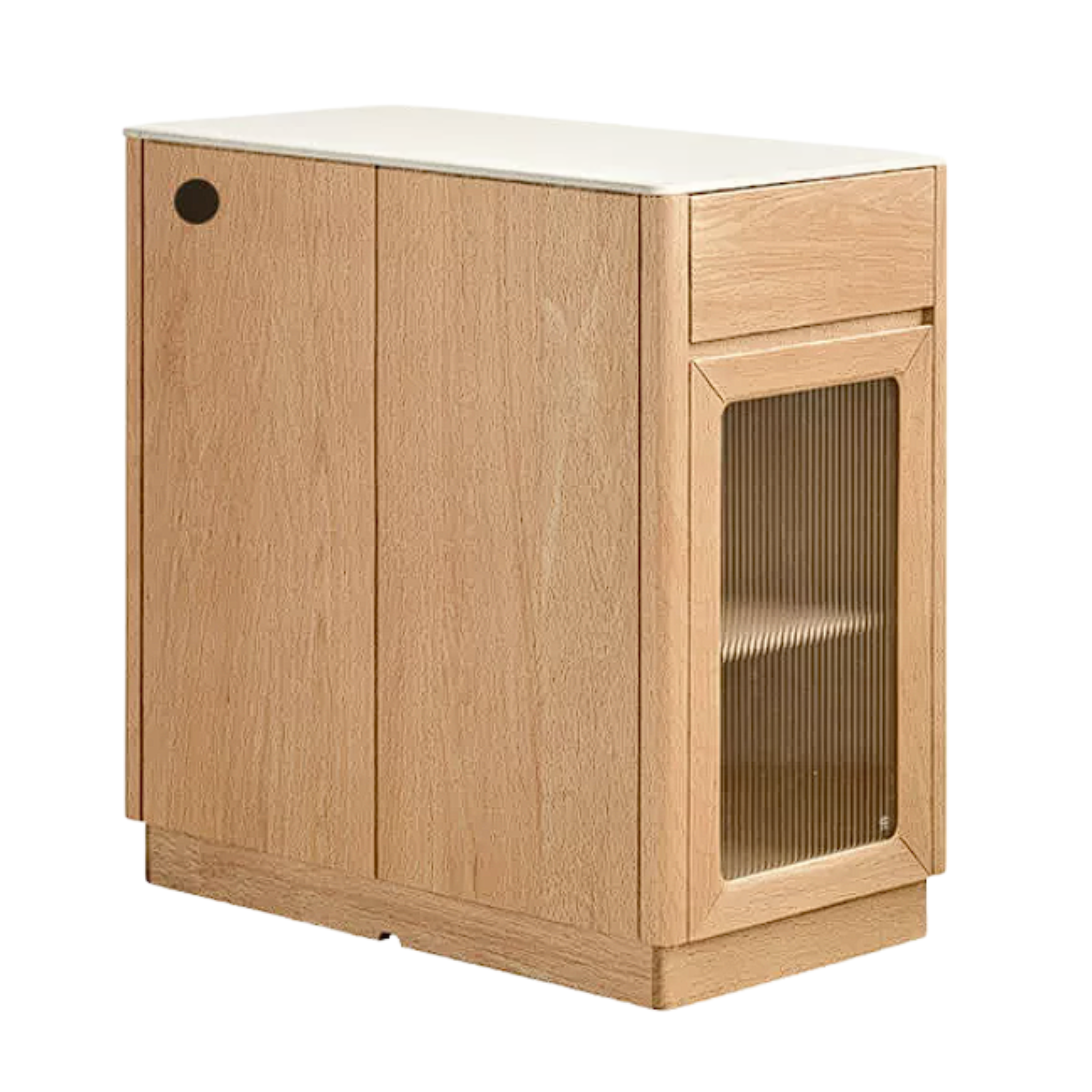 Oak, Beech Solid Wood Modern Rock Plate Island Table
