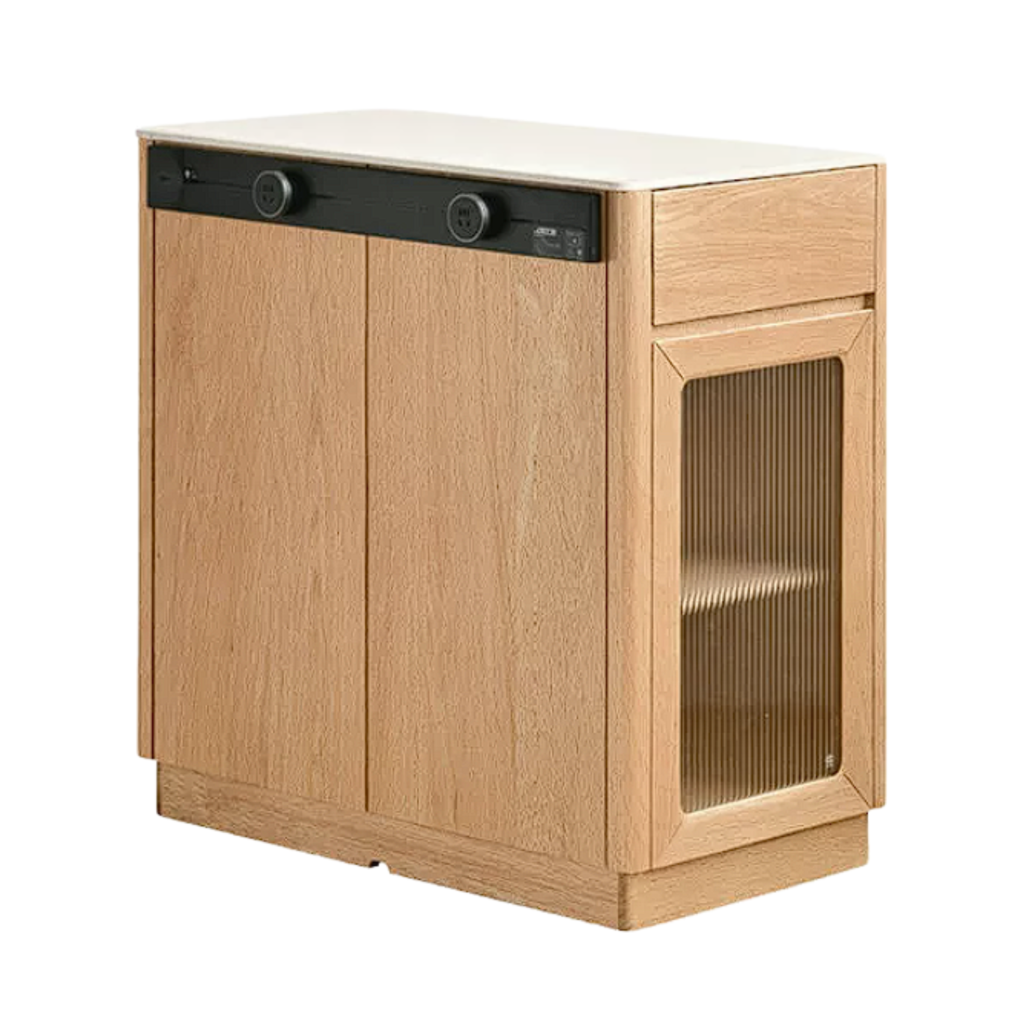 Oak, Beech Solid Wood Modern Rock Plate Island Table