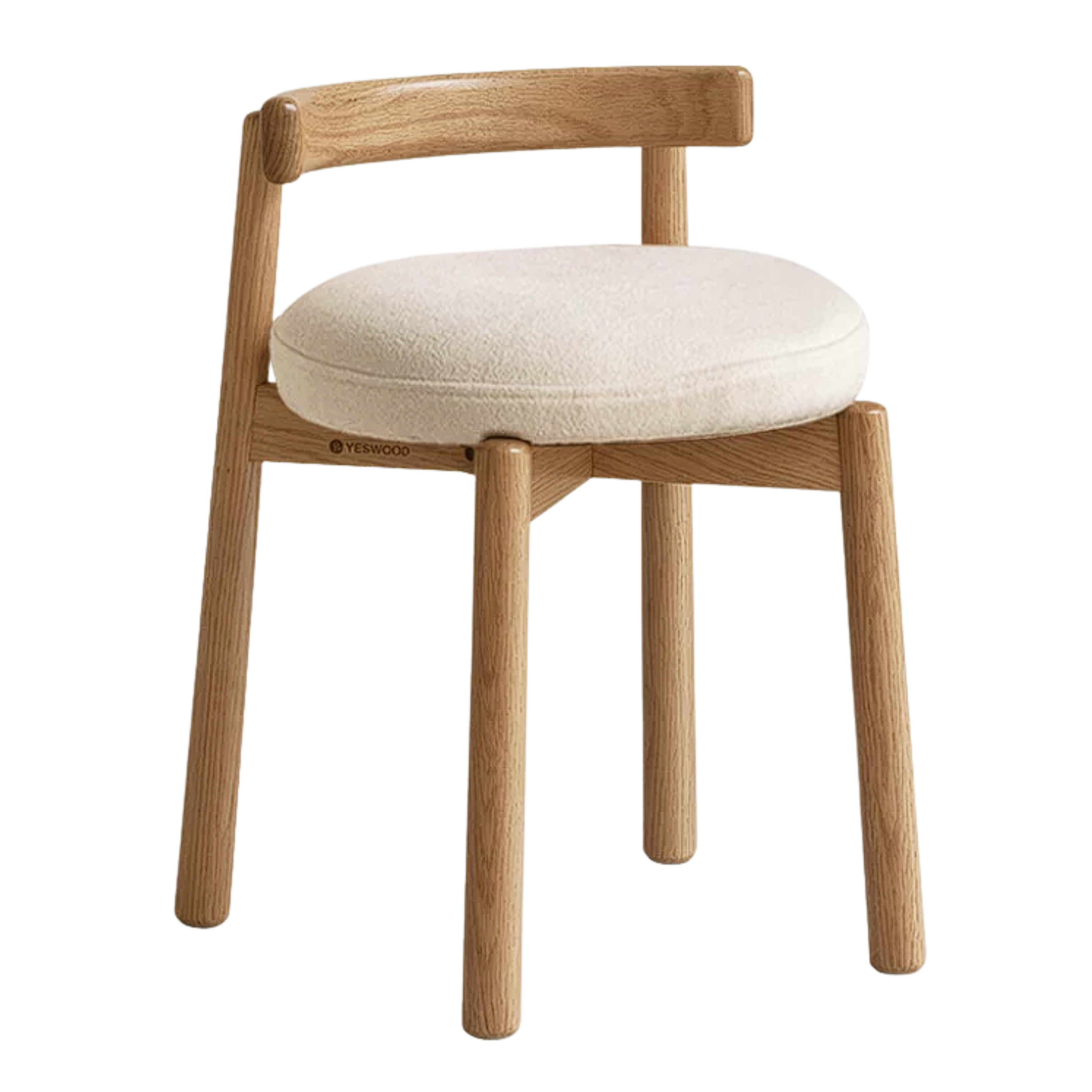 Black Walnut, Oak, Ash Solid Wood, Solid RubberWood Makeup Stool