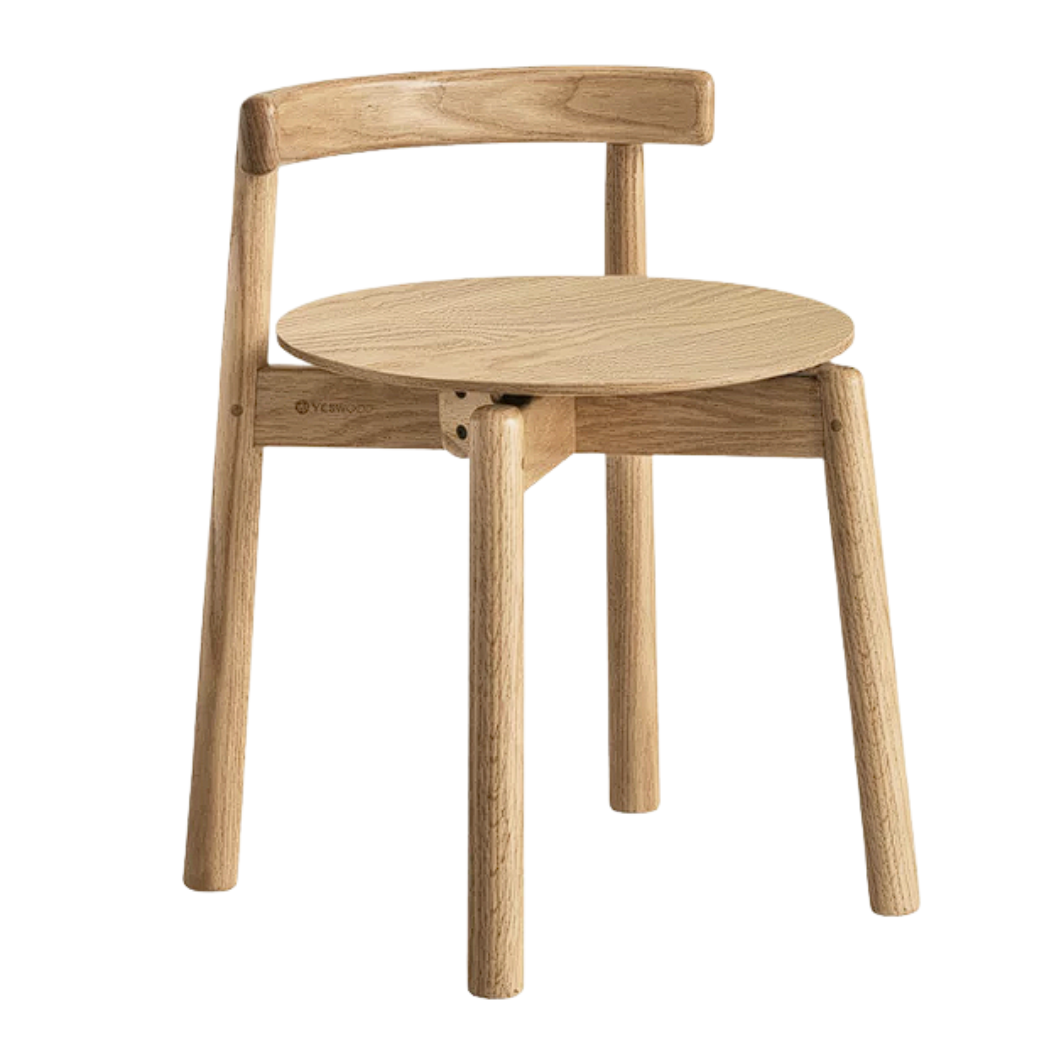 Black Walnut, Oak, Ash Solid Wood, Solid Rubberwood Rotating Modern Soft Makeup Stool