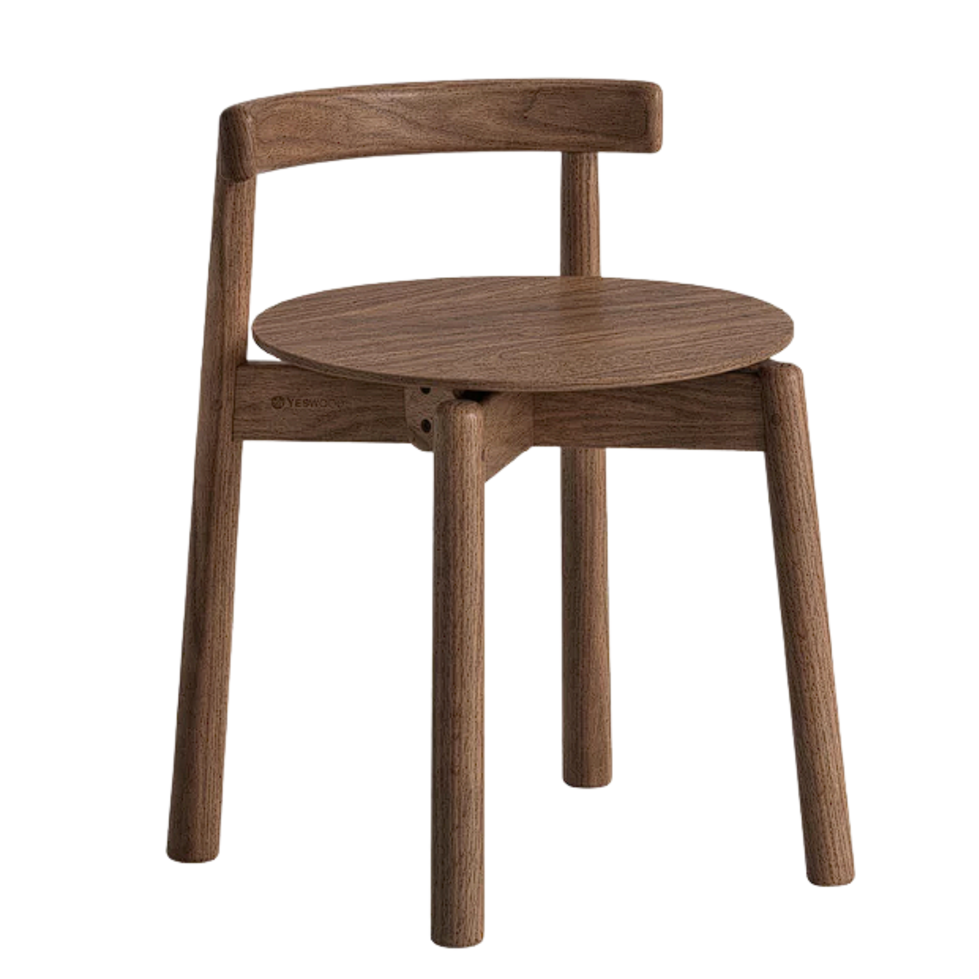 Black Walnut, Oak, Ash Solid Wood, Solid Rubberwood Rotating Modern Soft Makeup Stool