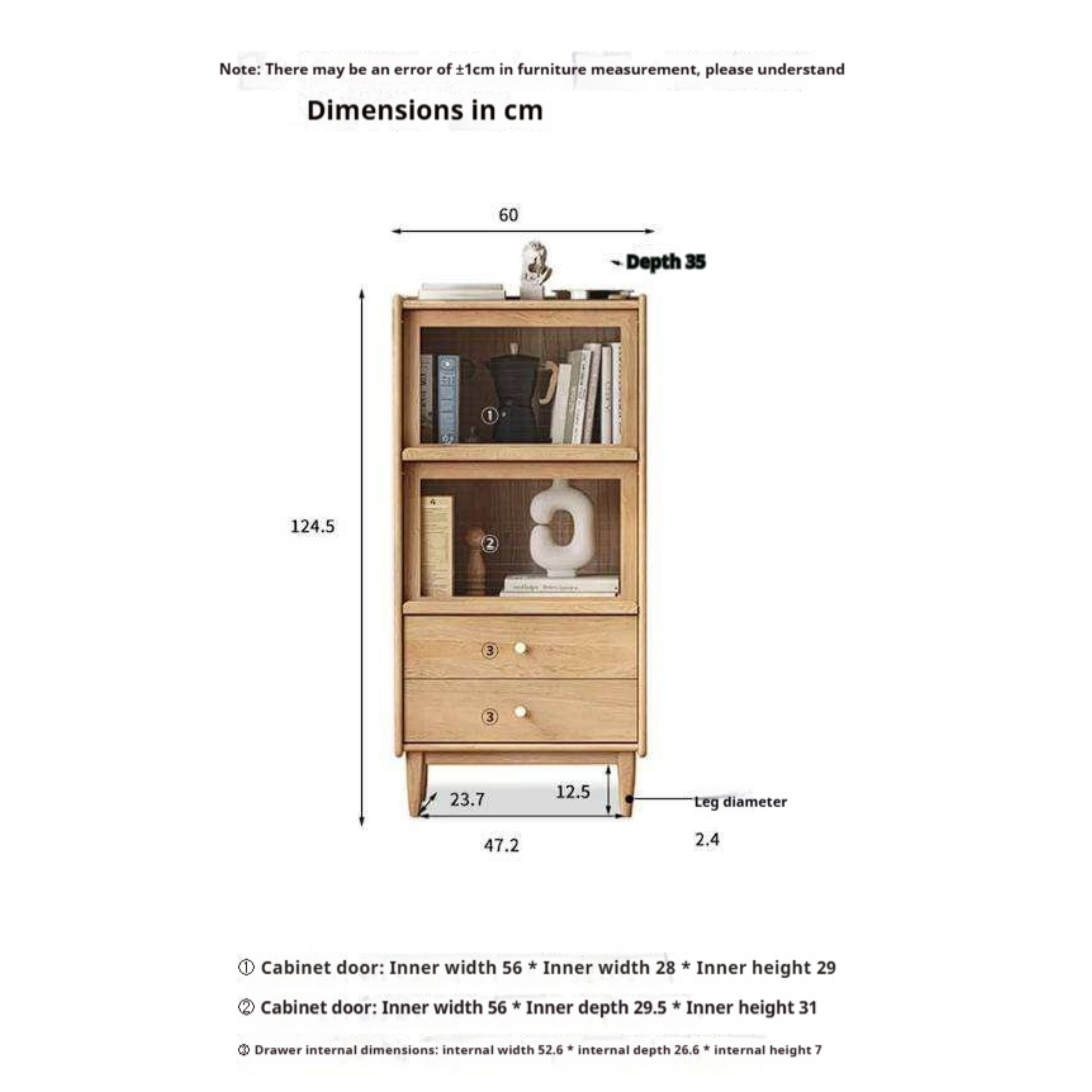 Ash Solid Wood Display Cabinet with Flip-Up Glass Doors and LED Lighting