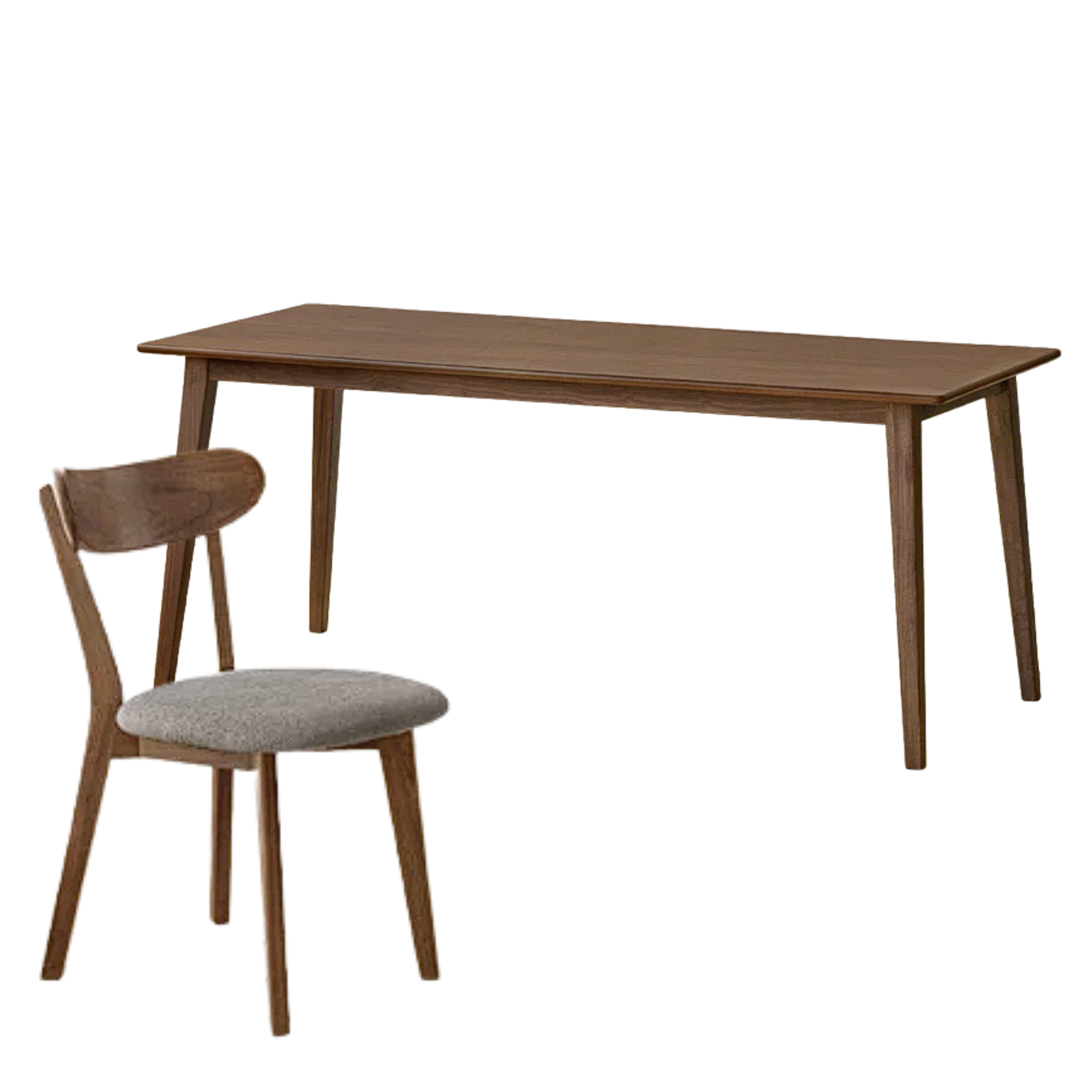Black Walnut, Birch Solid Wood Dining Table
