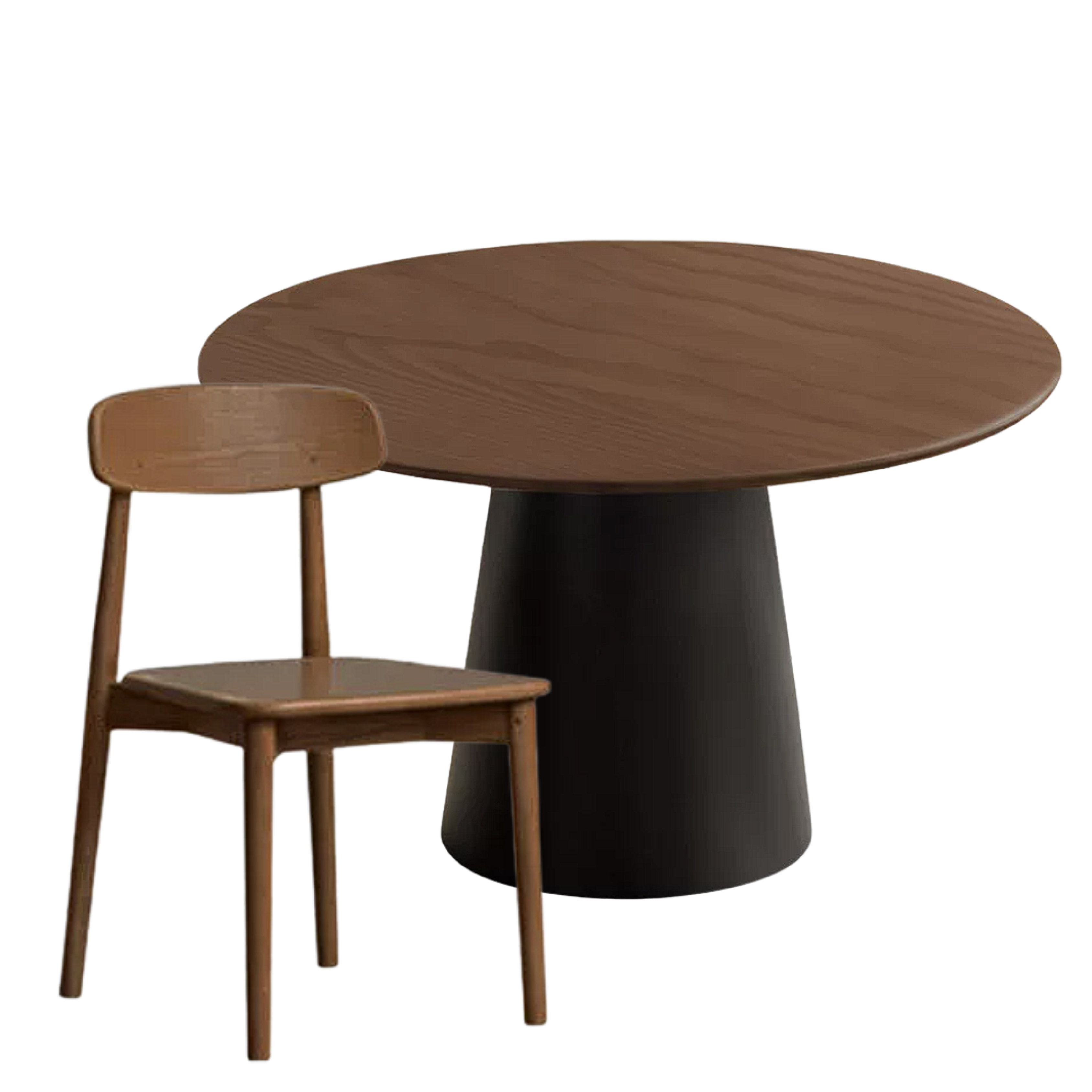 Black Walnut, Oak Solid Wood, Golden Pearwood, Sandalwood Rock Slab Round Dining Table