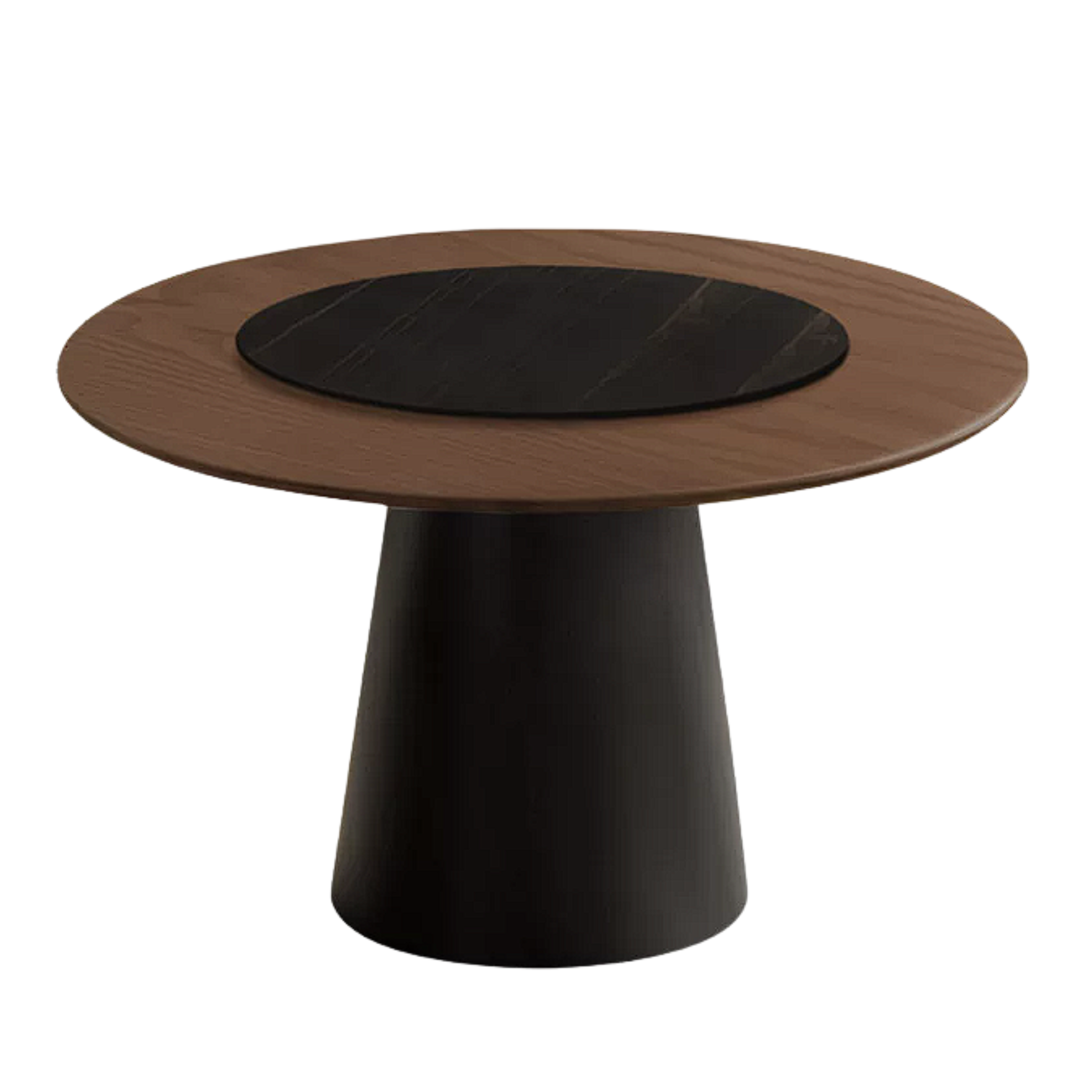 Black Walnut, Oak Solid Wood, Golden Pearwood, Sandalwood Rock Slab Round Dining Table