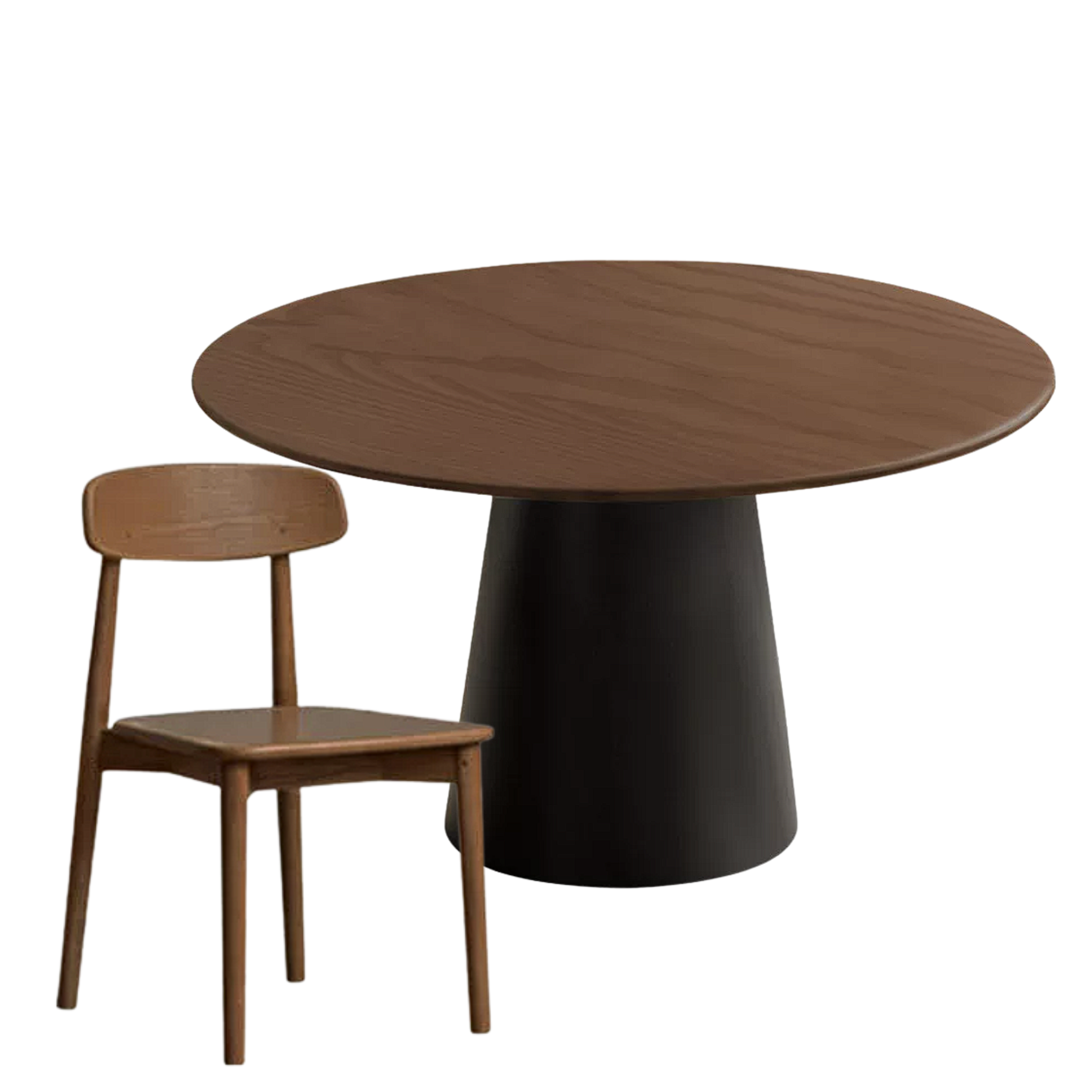 Black Walnut, Oak Solid Wood, Golden Pearwood, Sandalwood Rock Slab Round Dining Table