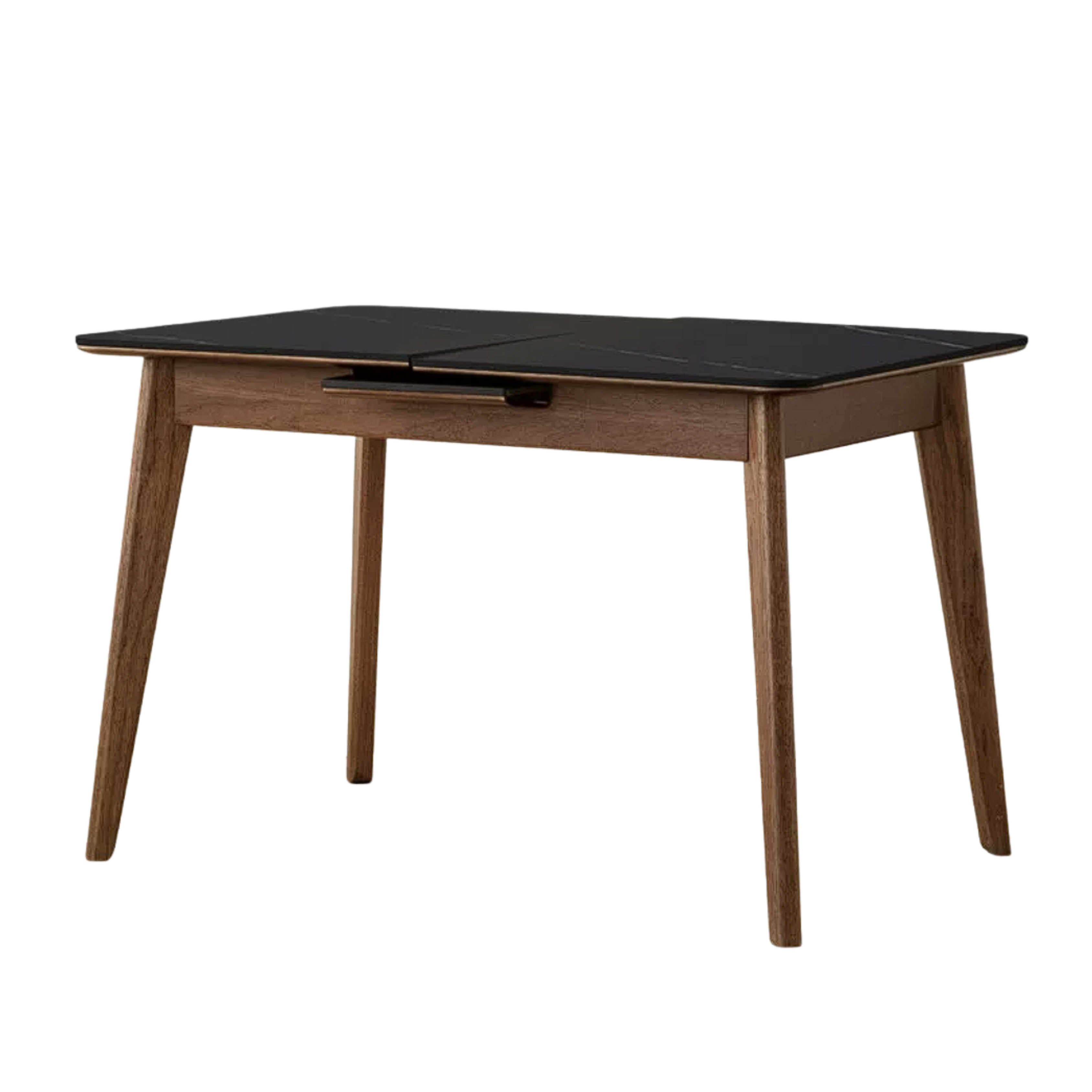 Black Walnut, Sandalwood, Solid Wood Telescopic Rock Slab Dining Table