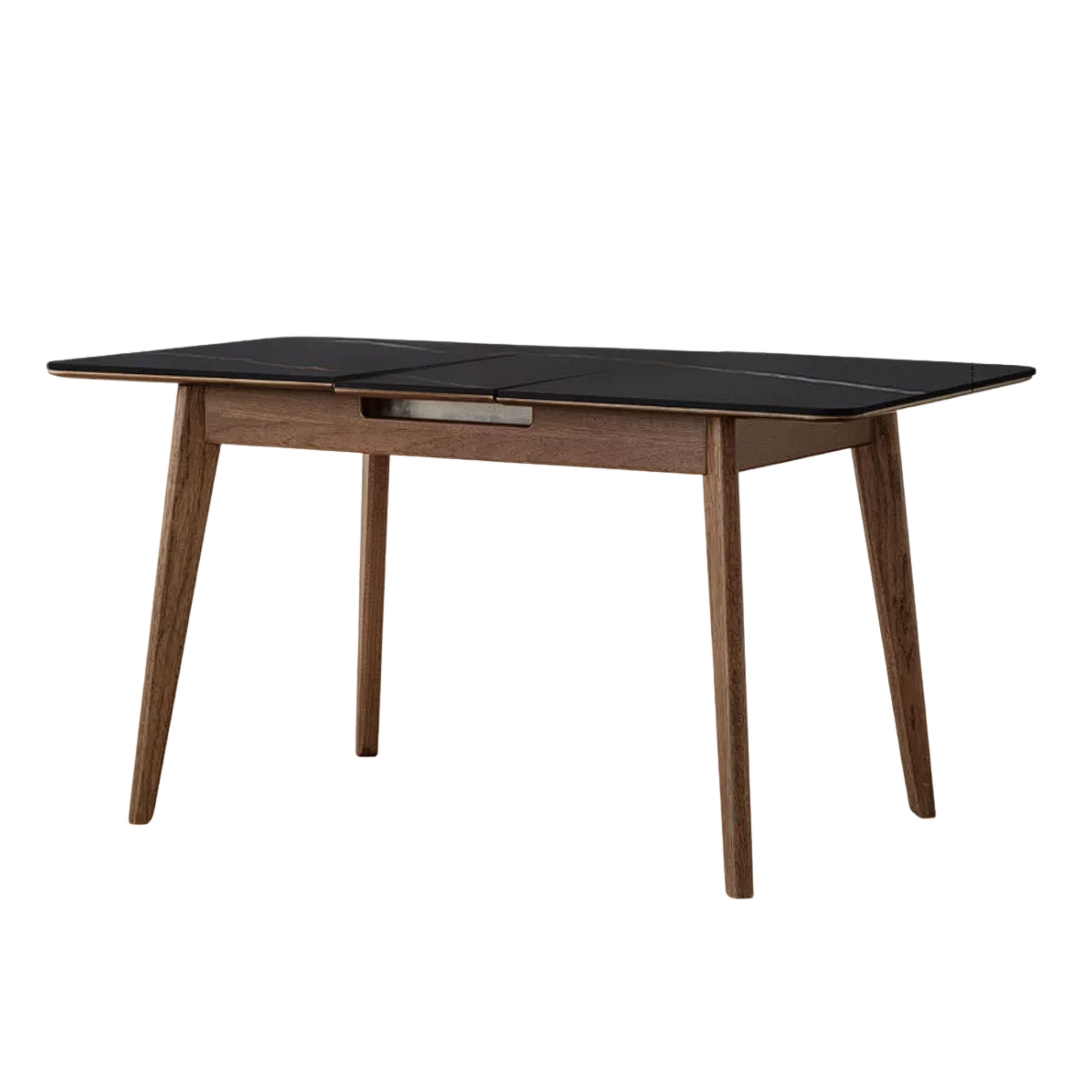 Black Walnut, Sandalwood, Solid Wood Telescopic Rock Slab Dining Table