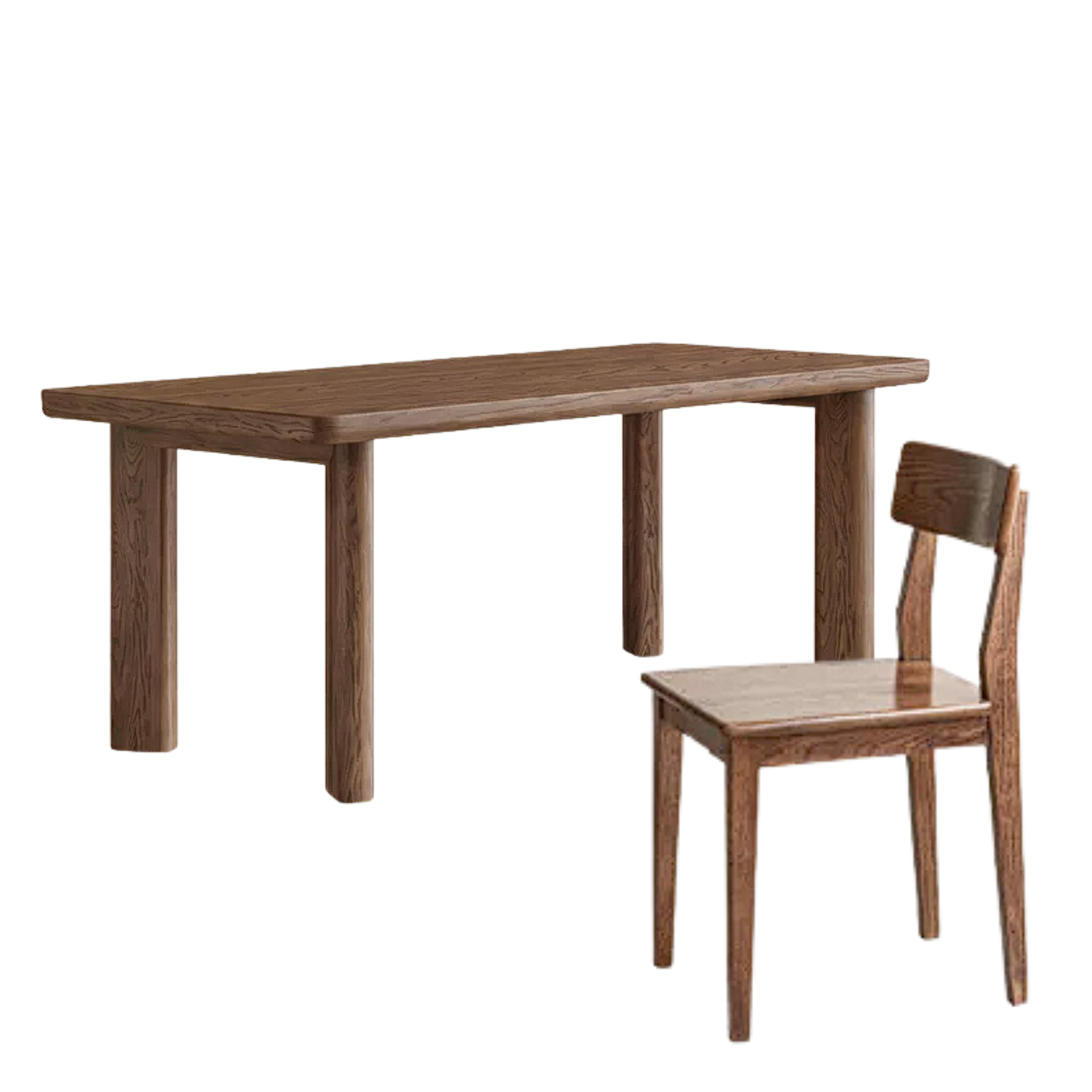 Oak Solid Wood Large Log Style Dining Table