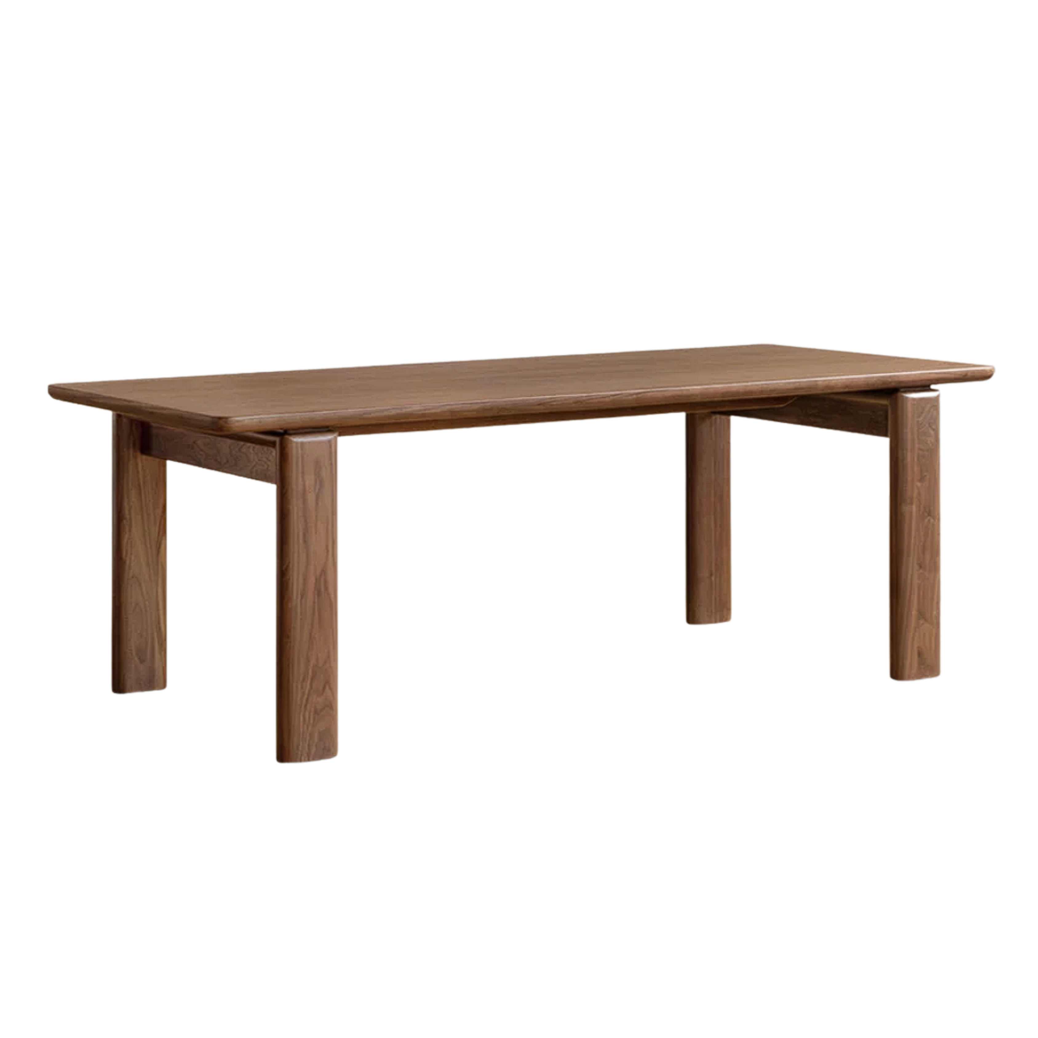 Black Walnut Solid Wood Block Leg Rectangular Dining Table