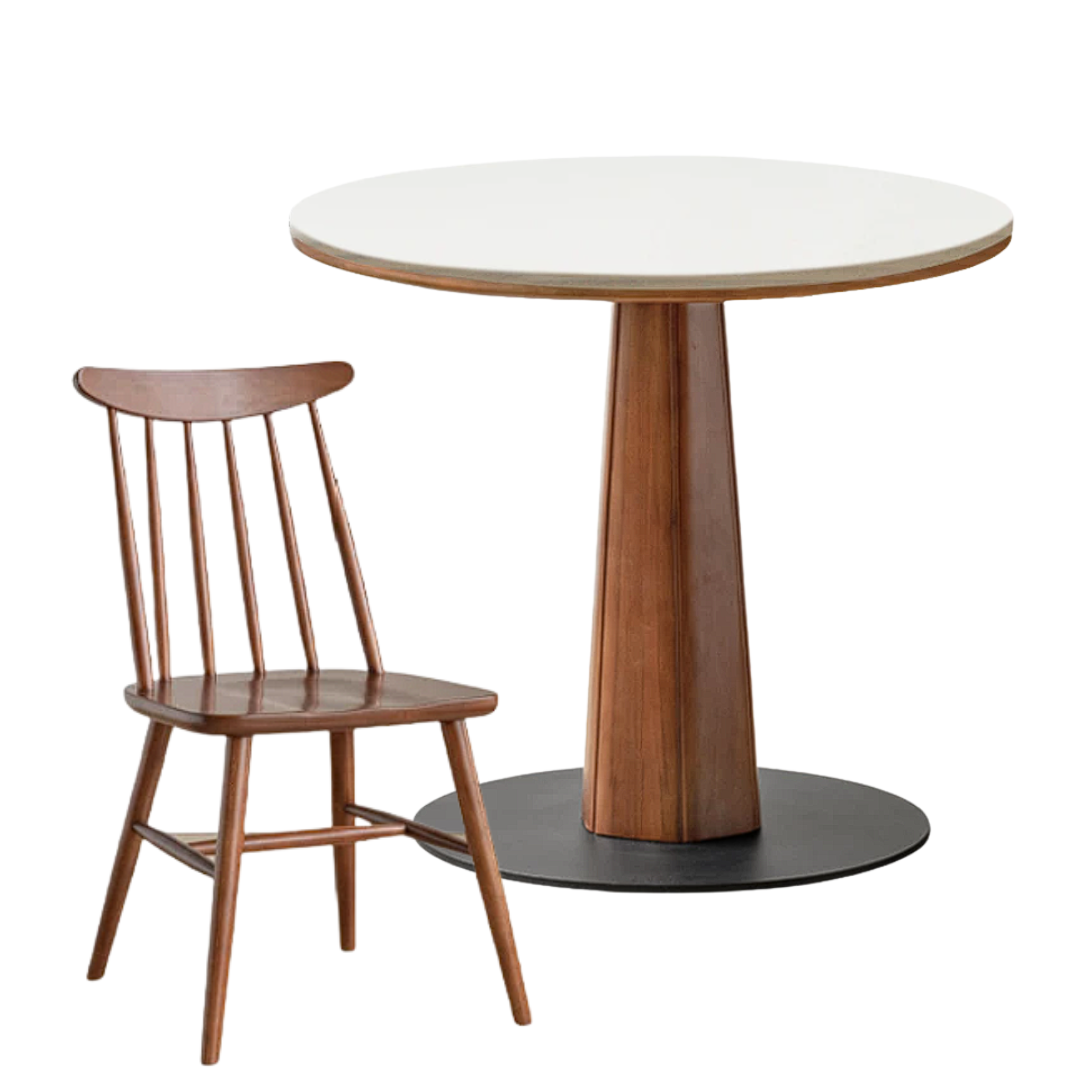 Poplar Solid Wood Medieval Style Rock Dining Table