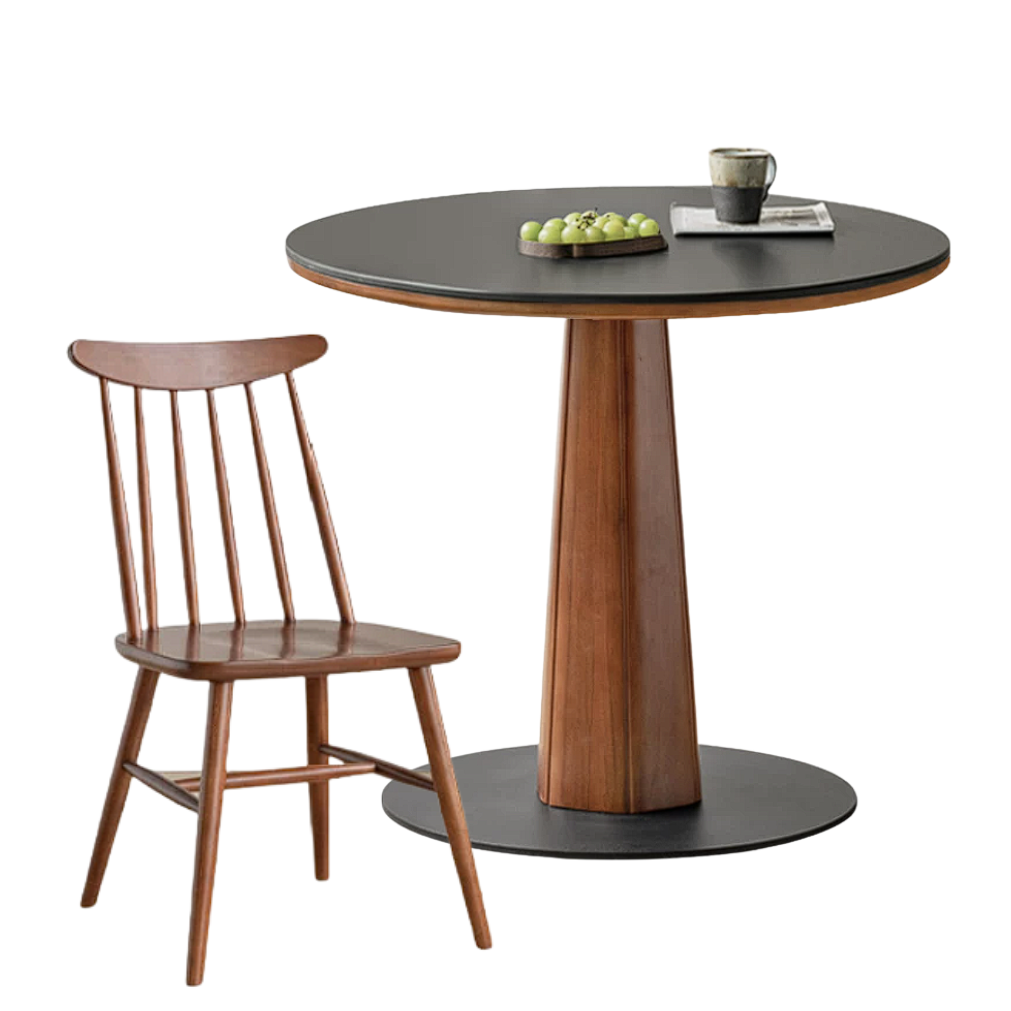 Poplar Solid Wood Medieval Style Rock Dining Table