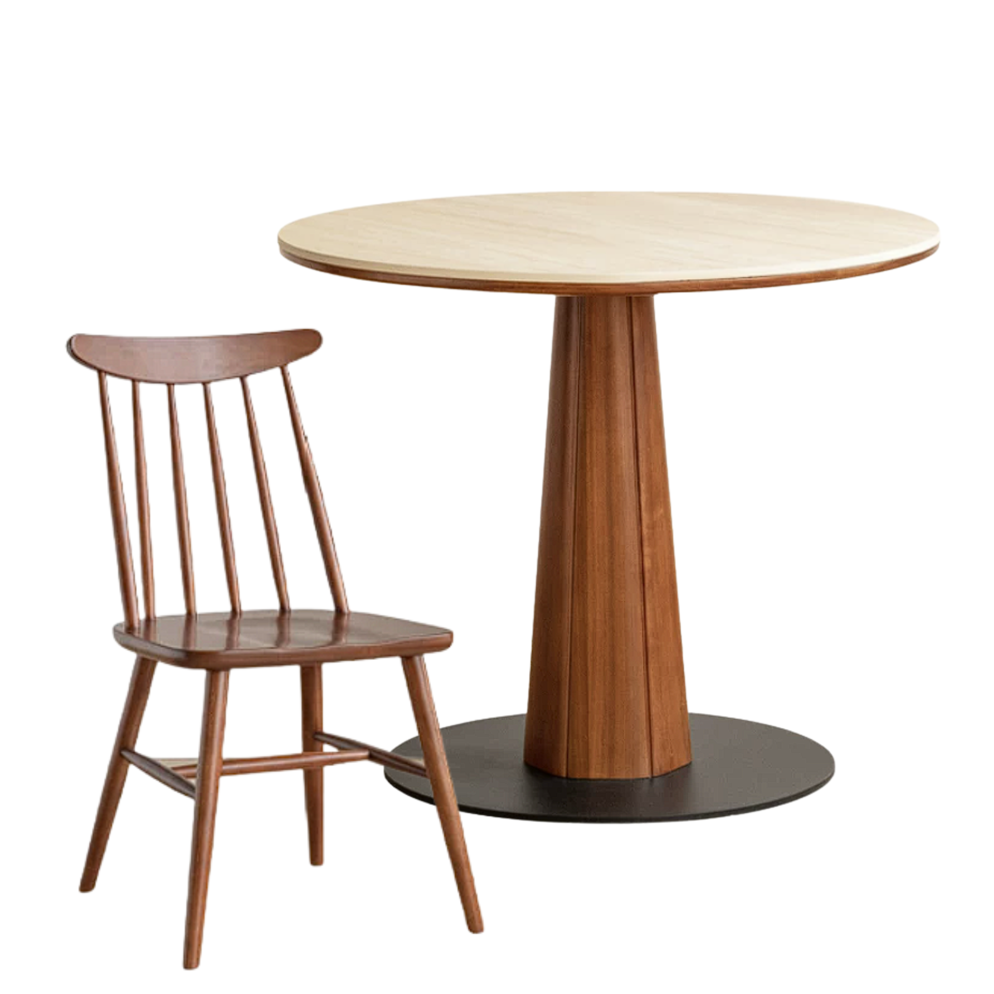 Poplar Solid Wood Medieval Style Rock Dining Table