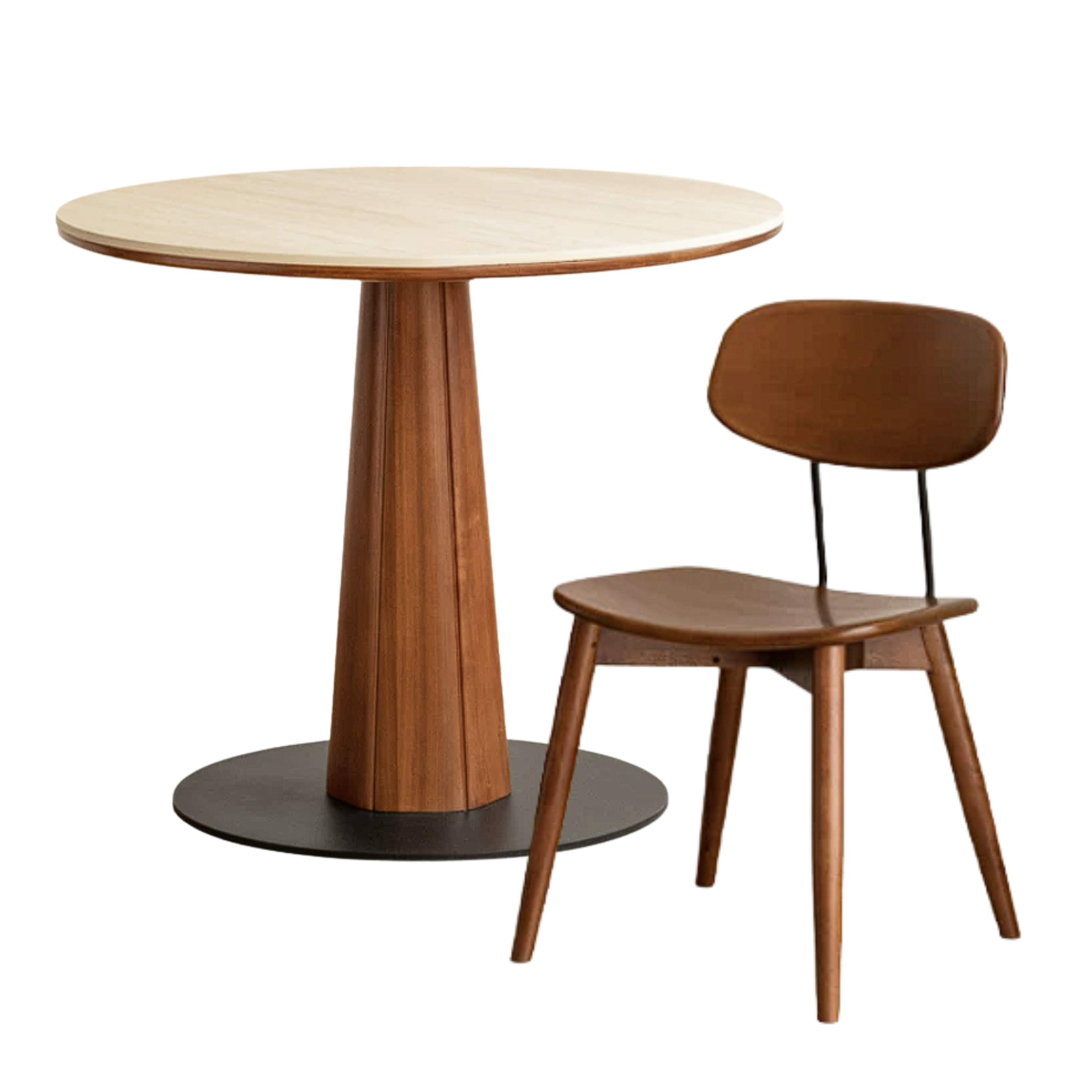 Poplar Solid Wood Medieval Style Rock Dining Table