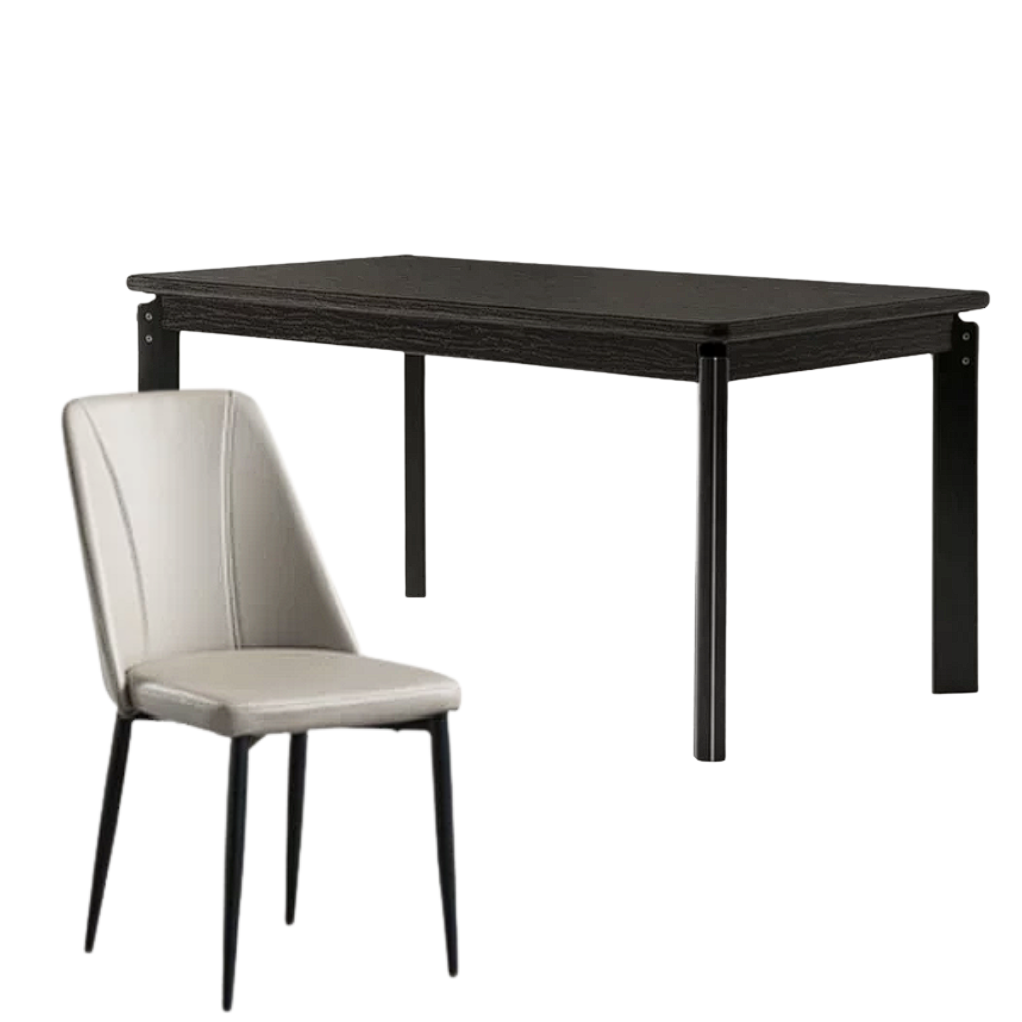 Ash, Oak Solid Wood Large Rectangular Dining Table with Thick Square Legs