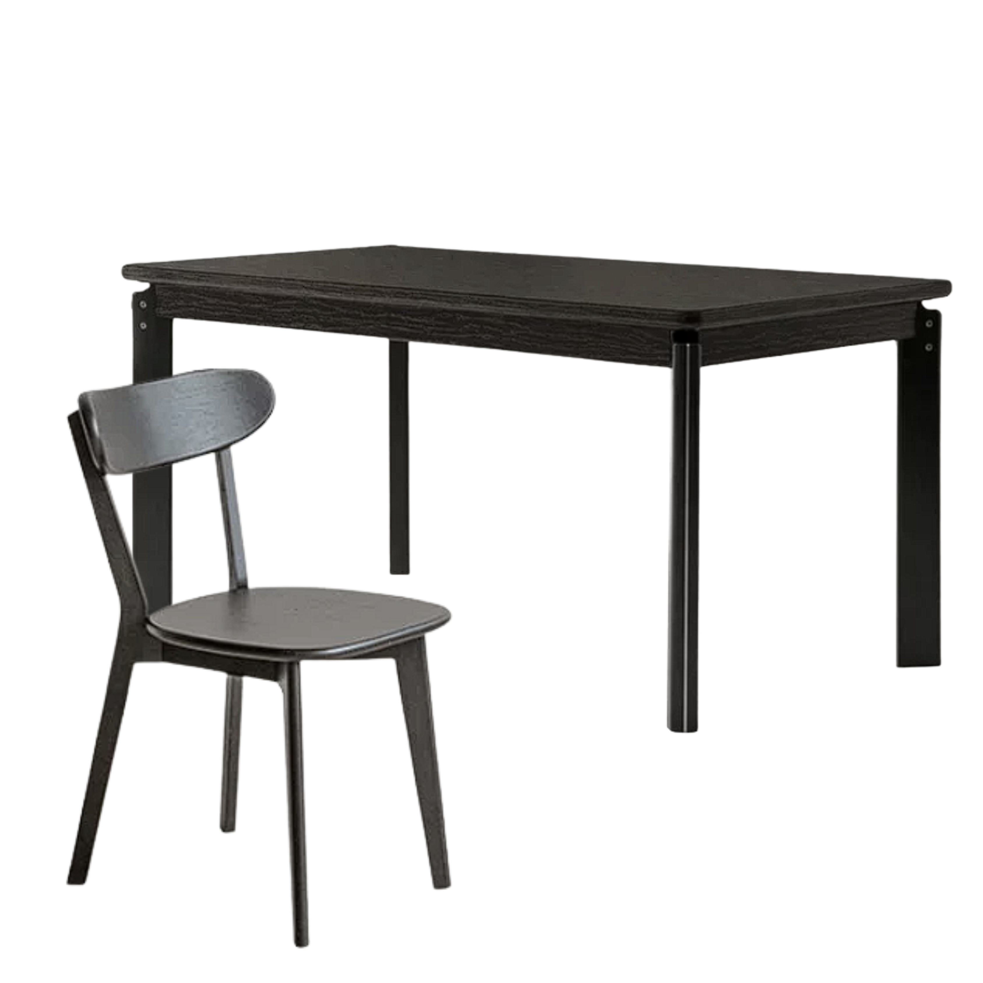 Ash, Oak Solid Wood Large Rectangular Dining Table with Thick Square Legs