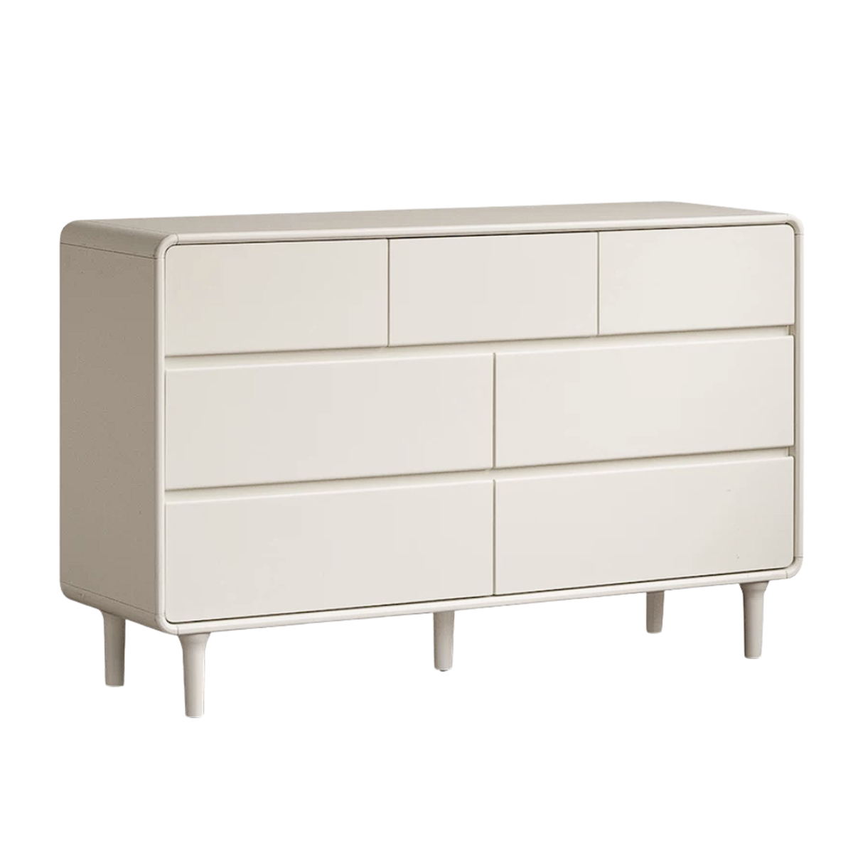 Solid Rubberwood  Milky Cream Style Chest of Drawers