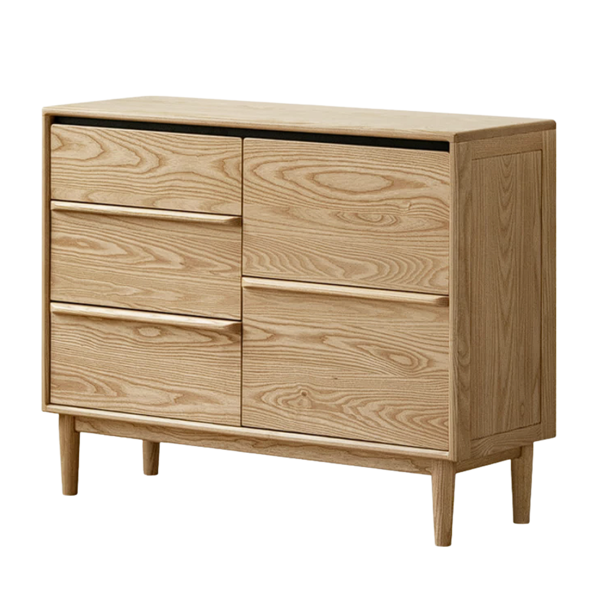 Ash Solid Wood Storage Drawer Cabinet