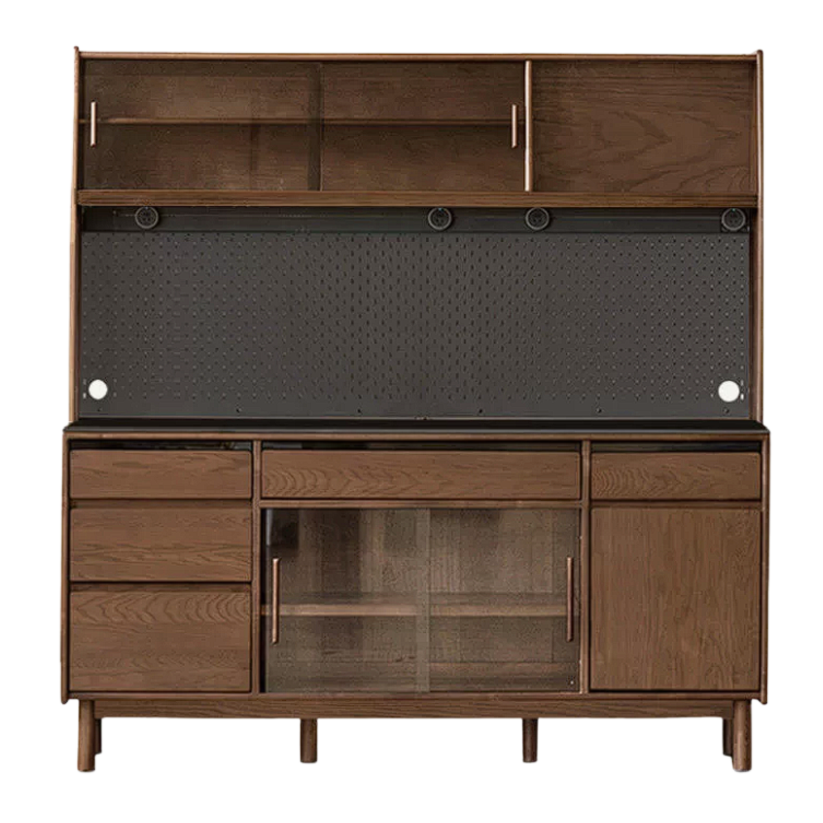 Black Walnut, Sandalwood Solid Wood Light Luxury Rock Plate Sideboard