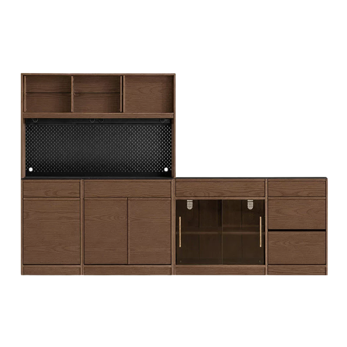 Black Walnut, Ash Solid Wood Light Luxury Style Rock Board Sideboard