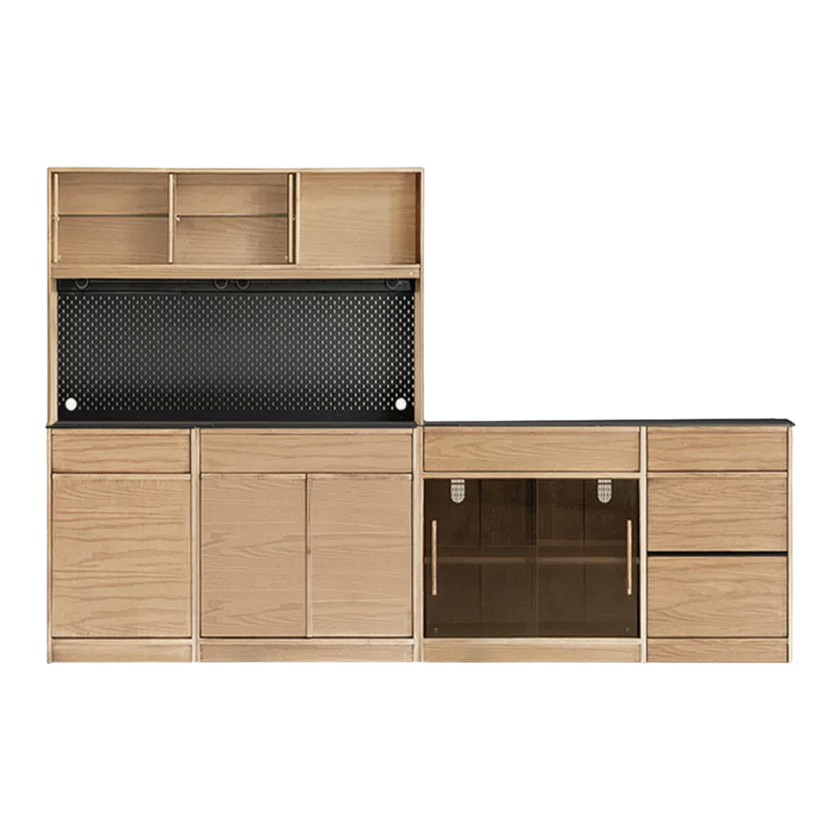 Black Walnut, Ash Solid Wood Light Luxury Style Rock Board Sideboard