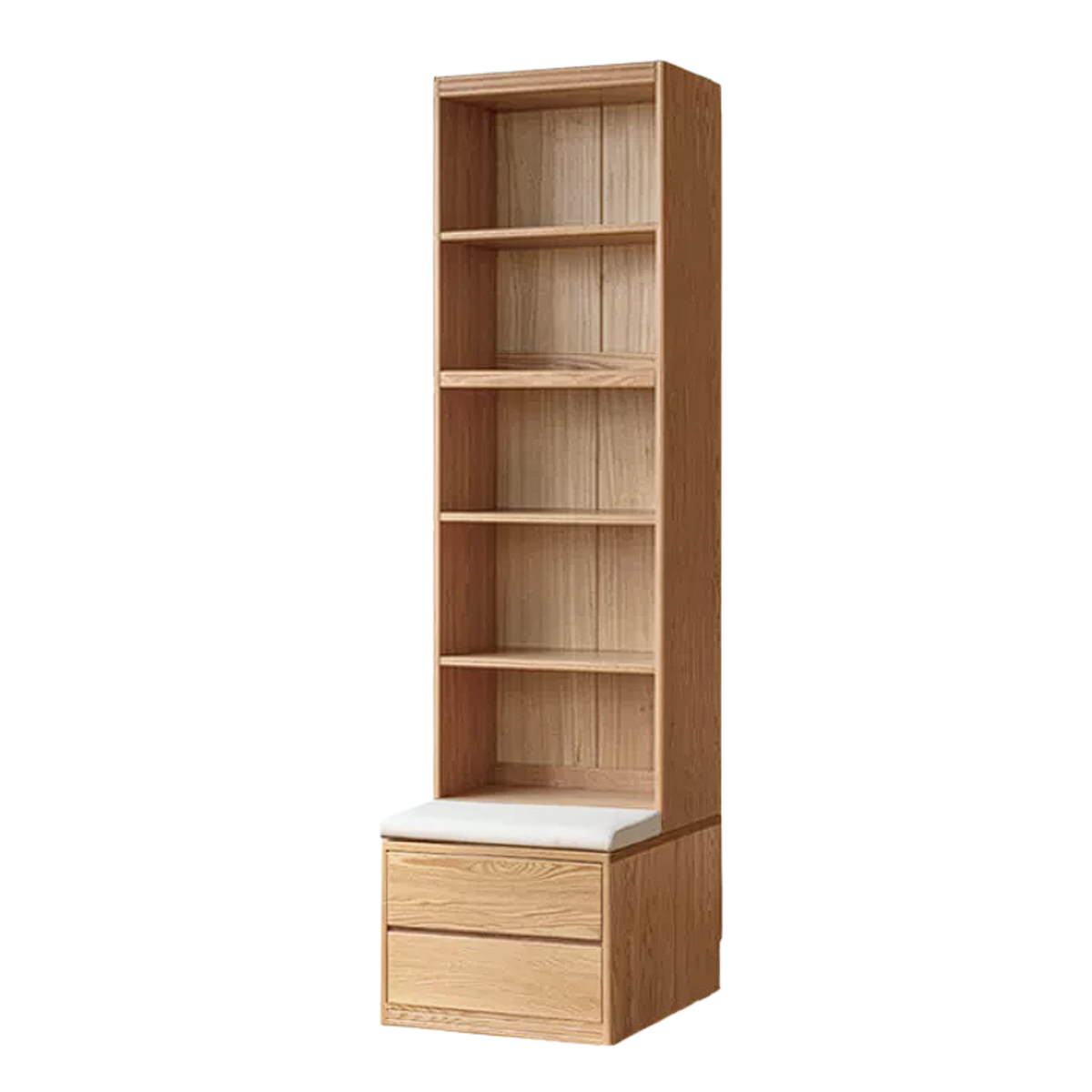 Ash, Oak Solid Wood Modern Combination Bookcase Integrated Card Seat