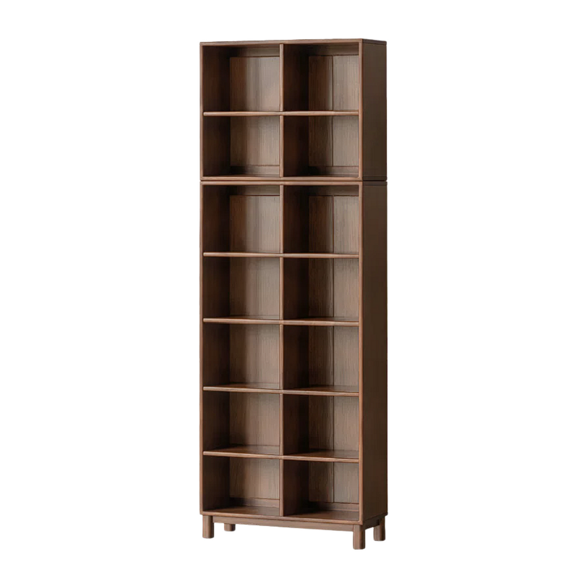 Black Walnut, Golden Sandalwood Solid Wood Light Luxury Style Bookshelf