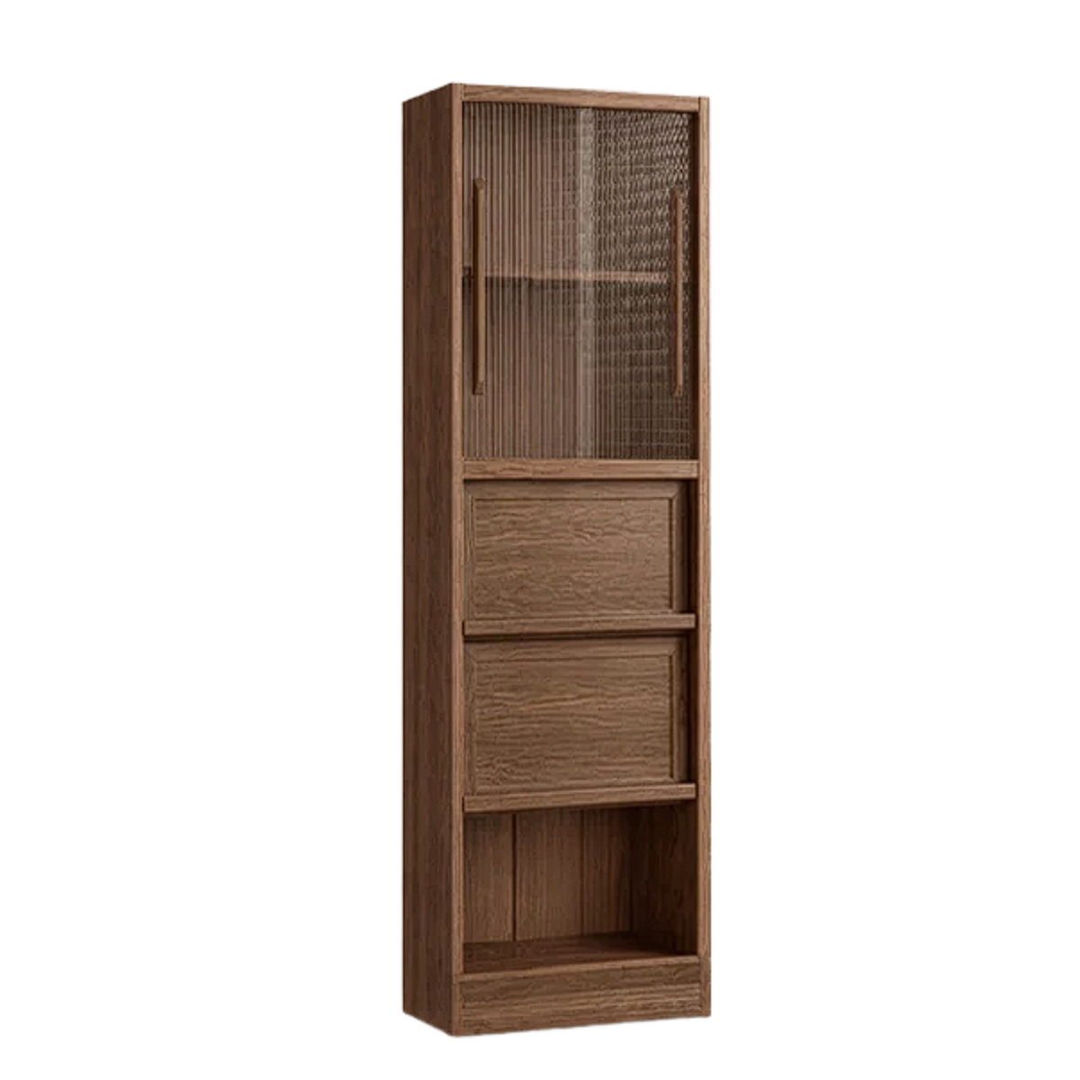 Ash Solid Wood Wall-Mounted Bookcase with Integrated Study Shelf