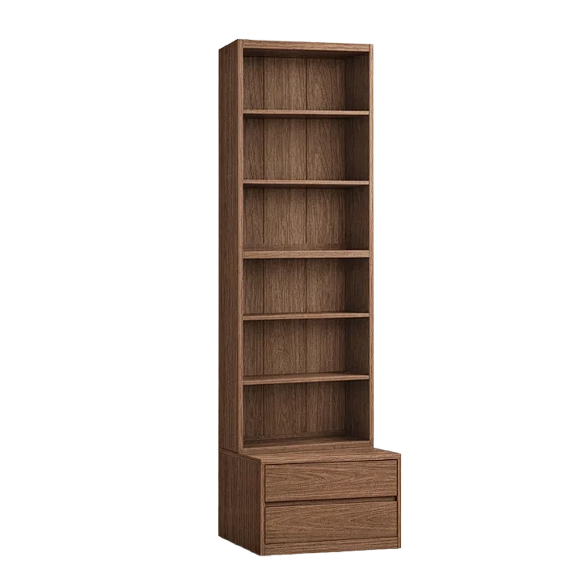 Ash Solid Wood Wall-Mounted Bookcase with Integrated Study Shelf