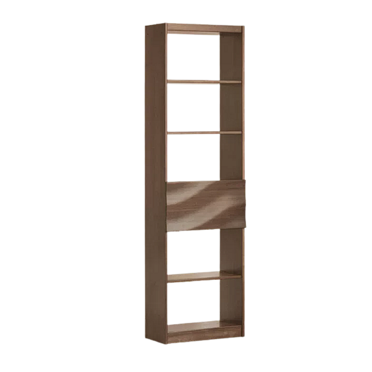 Black Walnut, Golden Sandalwood Solid Wood Bookshelf with Combination Storage and Display Shelves