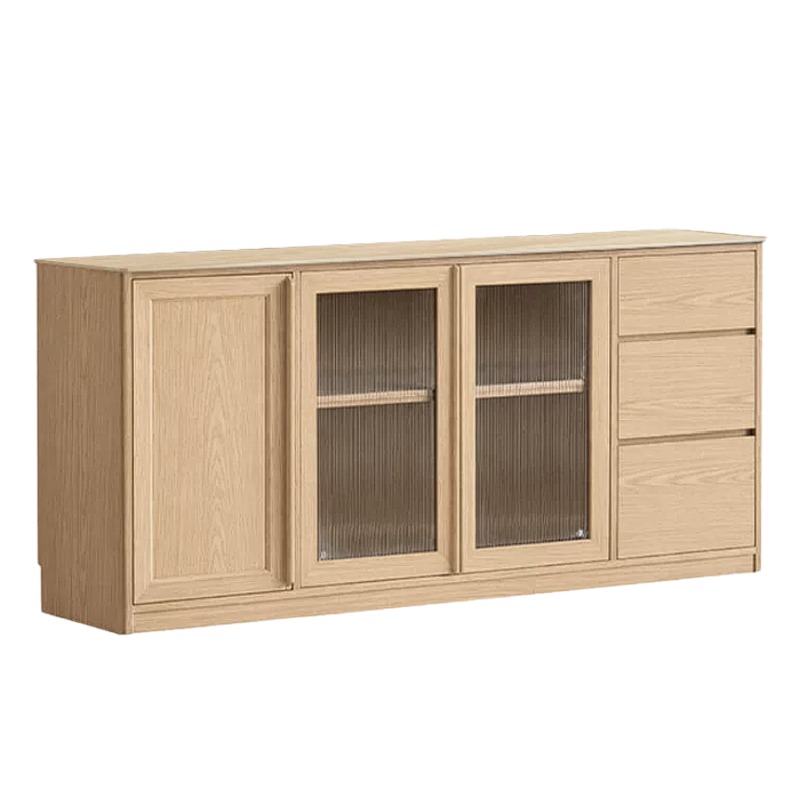 Ash Solid Wood White Wax Rock Plate Sideboard