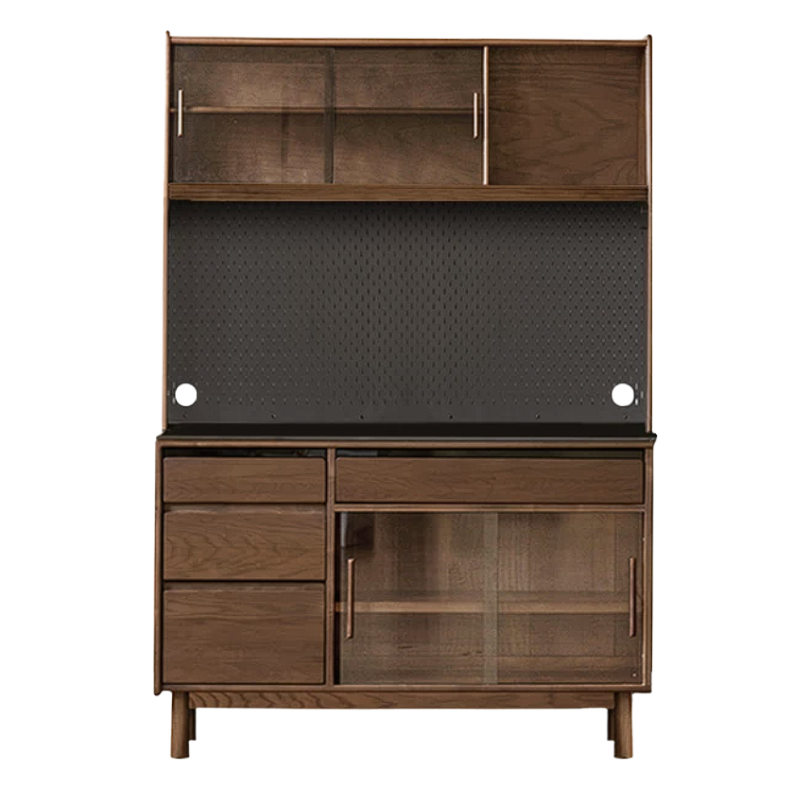 Black Walnut, Sandalwood Solid Wood Light Luxury Rock Plate Sideboard