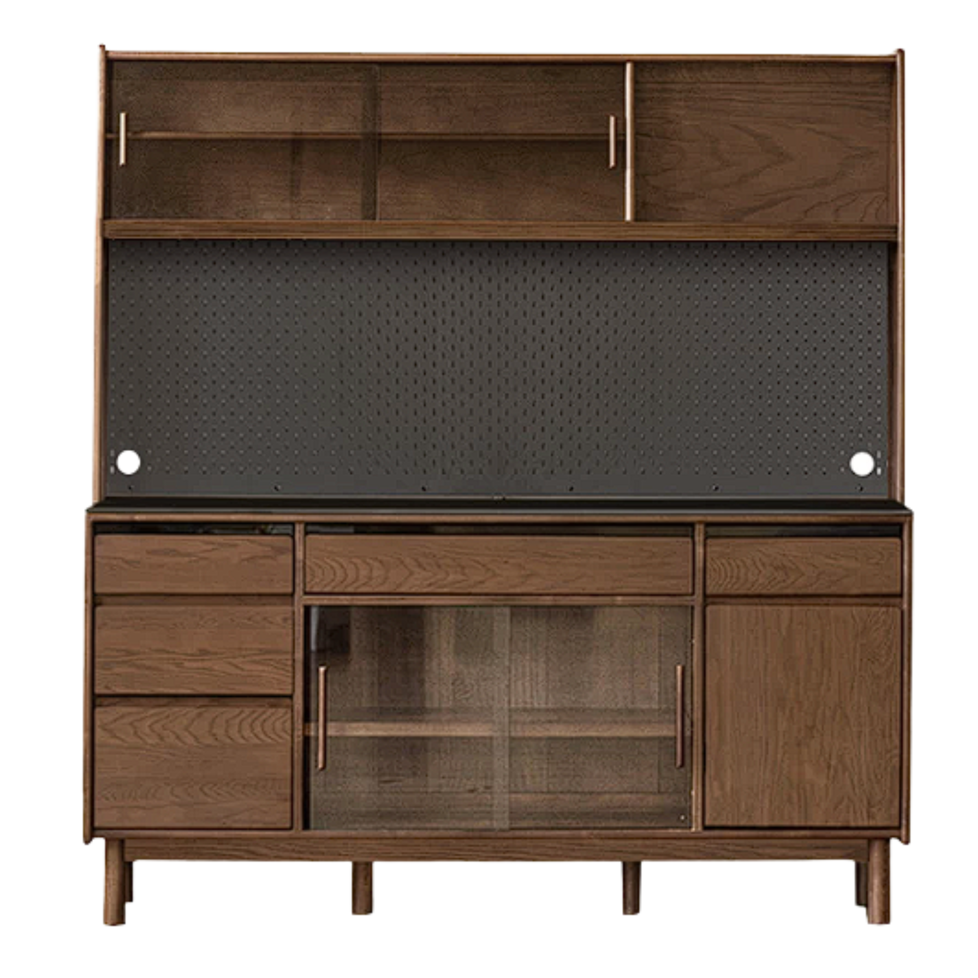 Black Walnut, Sandalwood Solid Wood Light Luxury Rock Plate Sideboard