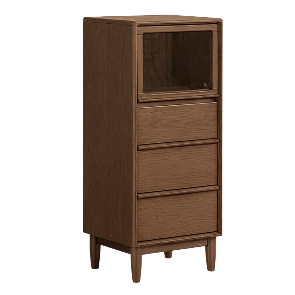 Black Walnut, Ash Solid Wood, Solid Longan Hardwood Lighted Bar Cabinet with Lift-Top Glass Door