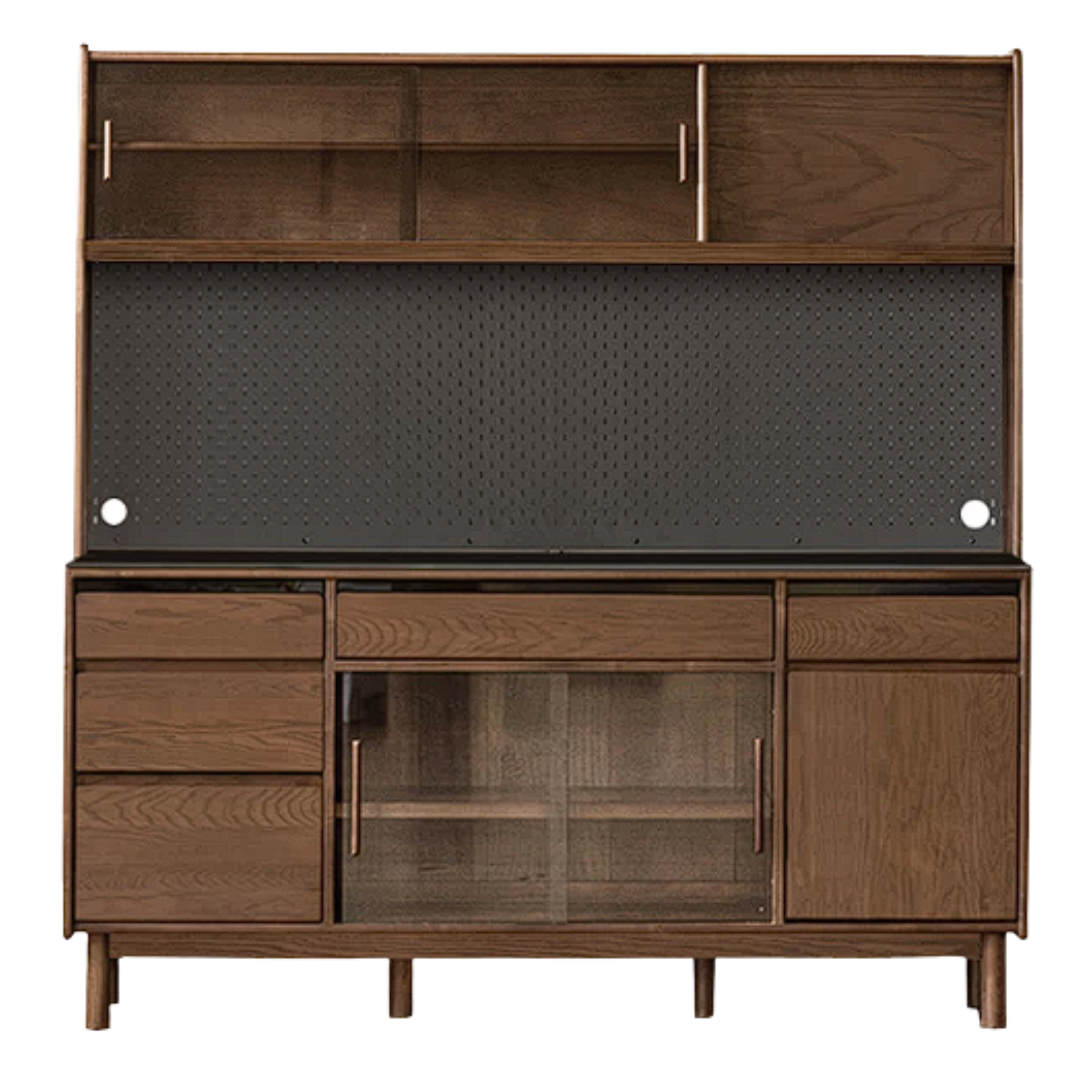 Black Walnut, Sandalwood Solid Wood Light Luxury Rock Plate Sideboard